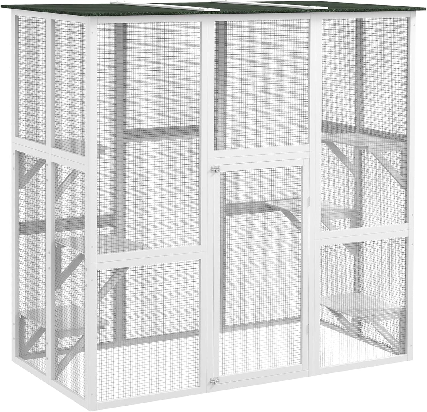 PawHut Outdoor Cat House Big Catio for Feral Cats and Kittens
