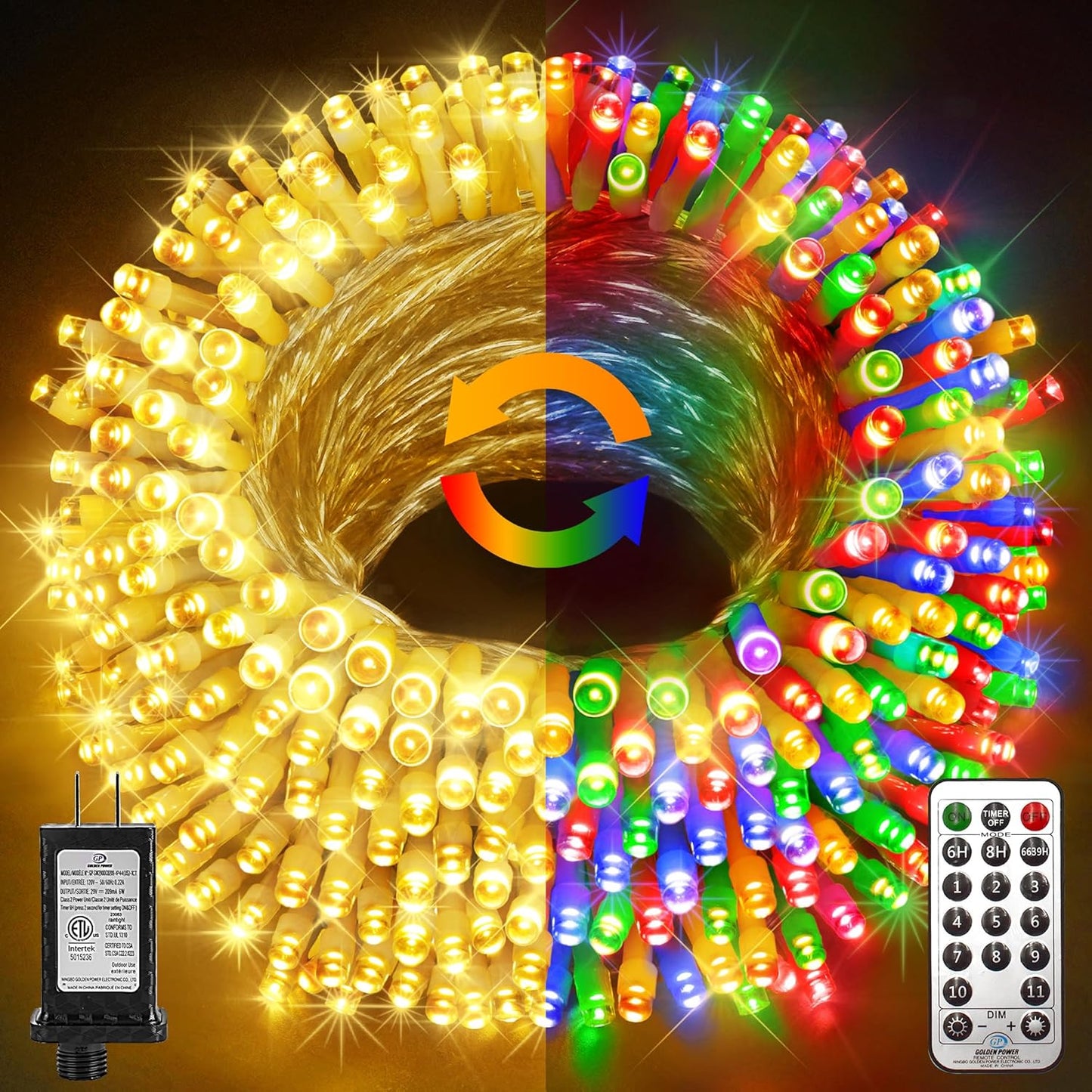 KNONEW 300 LED Color Changing String Lights for Outdoor Decor