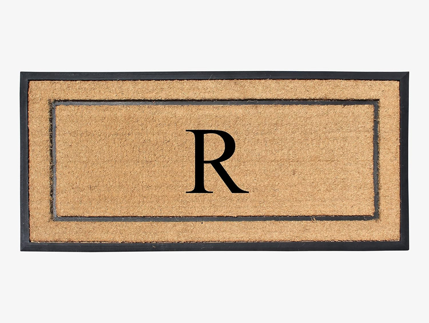 Natural Coir & Rubber Large Monogrammed Doormat for Entryways