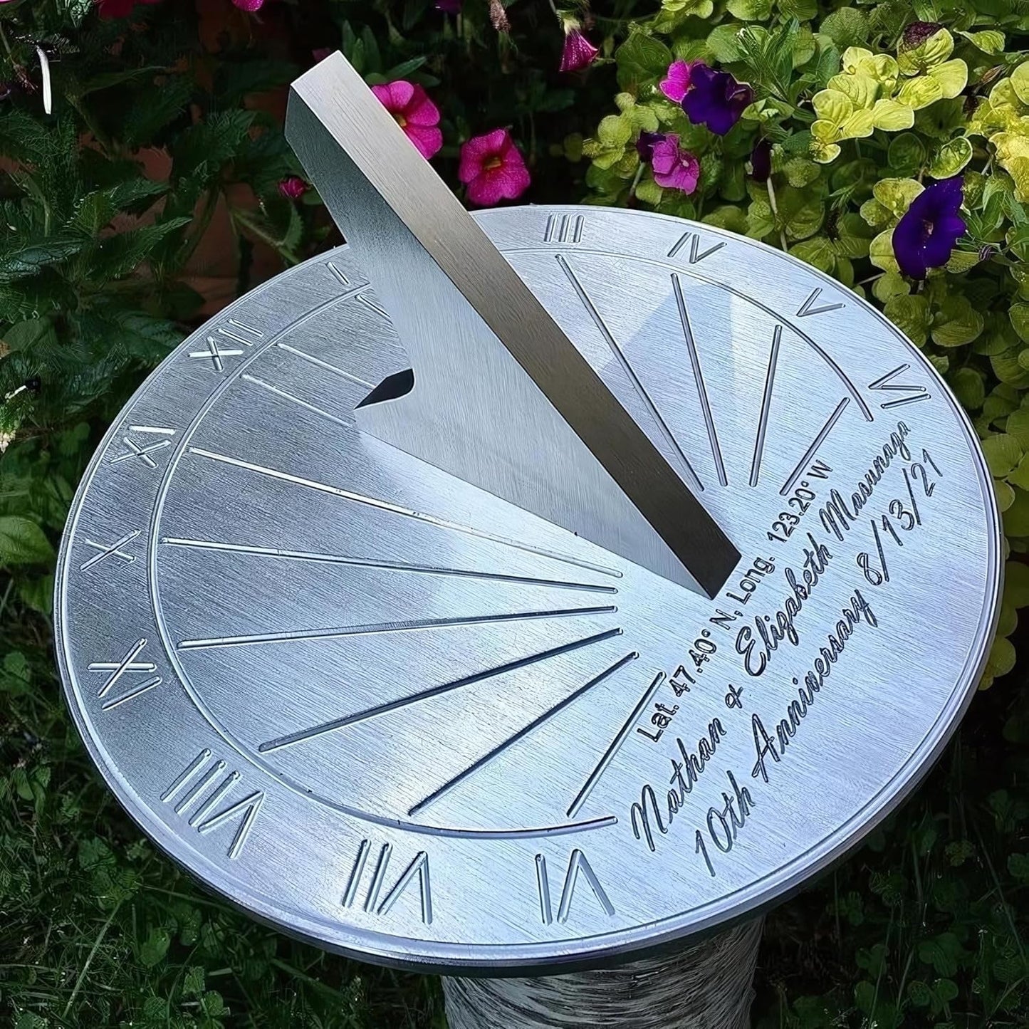 Custom Engraved Unique Sundial - Precision Calibrated Gift