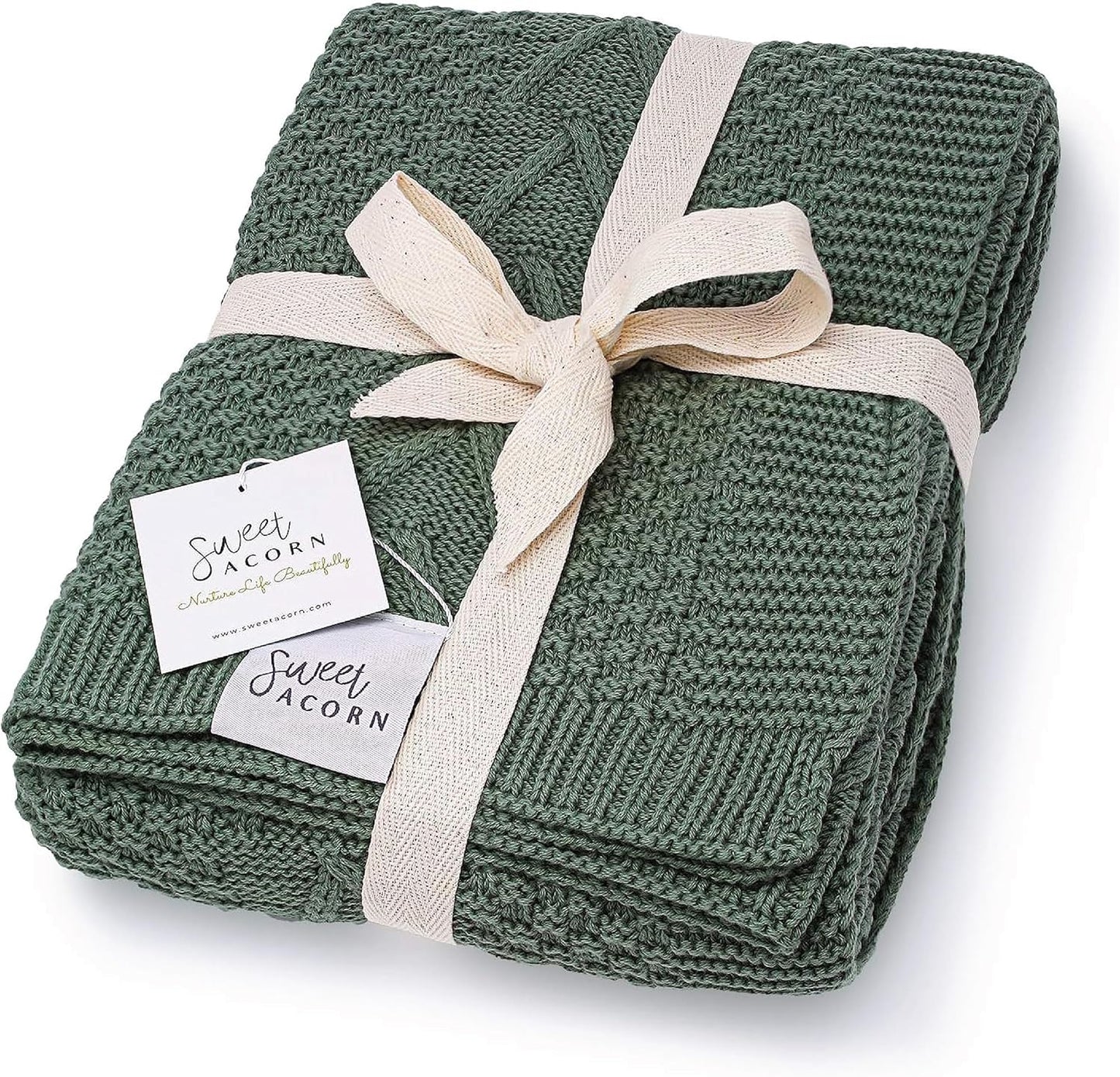 Knit Baby Blanket in Elegant Pattern for Crib or Stroller