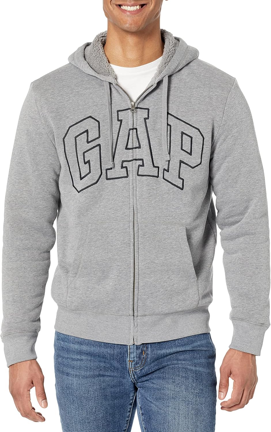 GAP Men's Cozy Sherpa Zip Sweatshirt