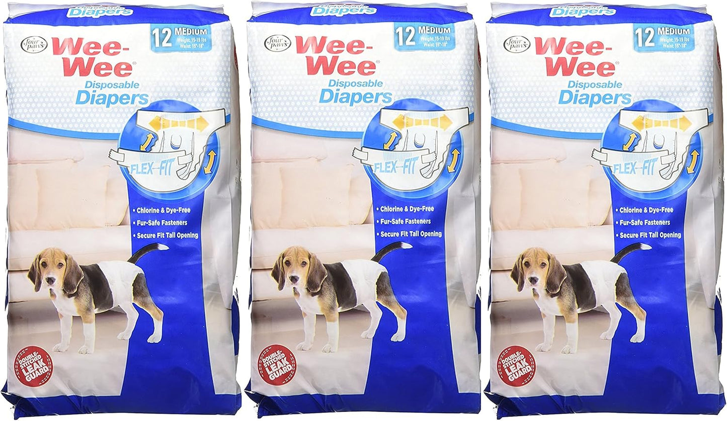 Stay Dry and Clean with 3-Pack Disposable Dog Diapers - Medium Size