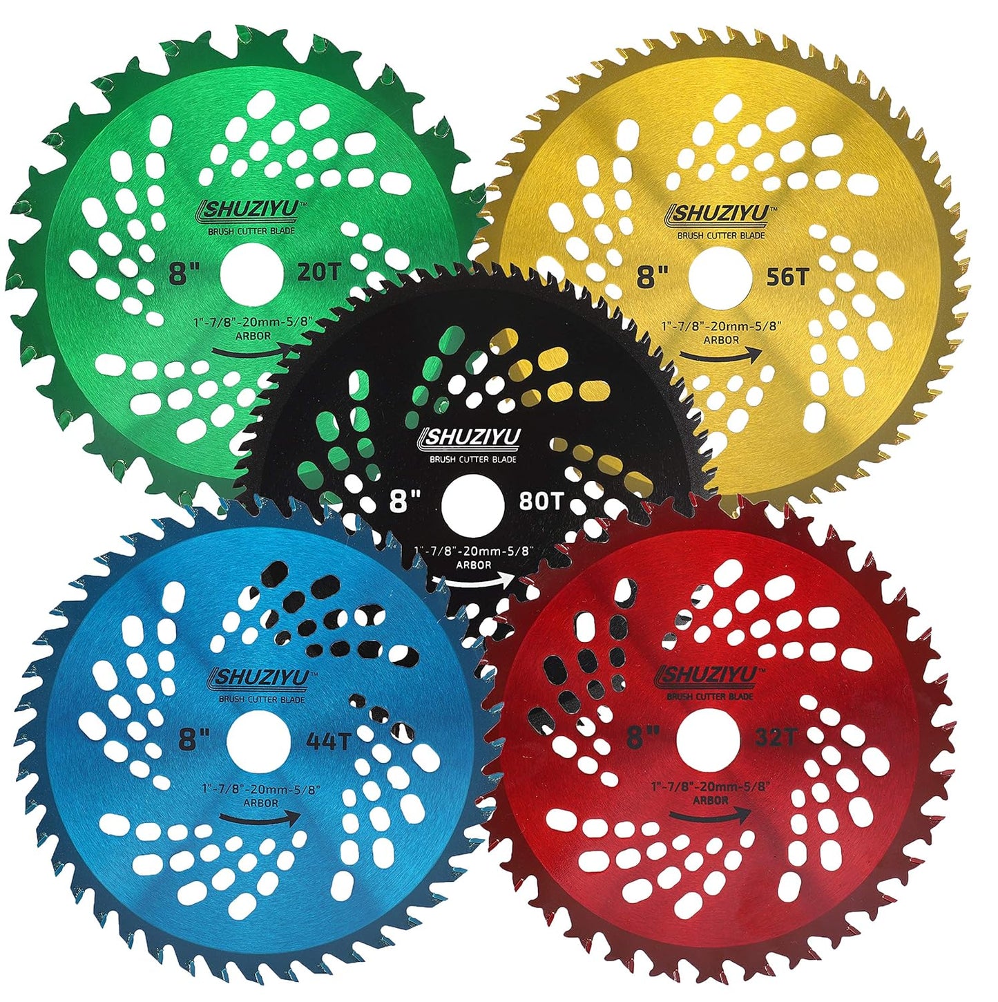 8-Inch Brush Cutter Blade Set with 5 High-Performance Blades