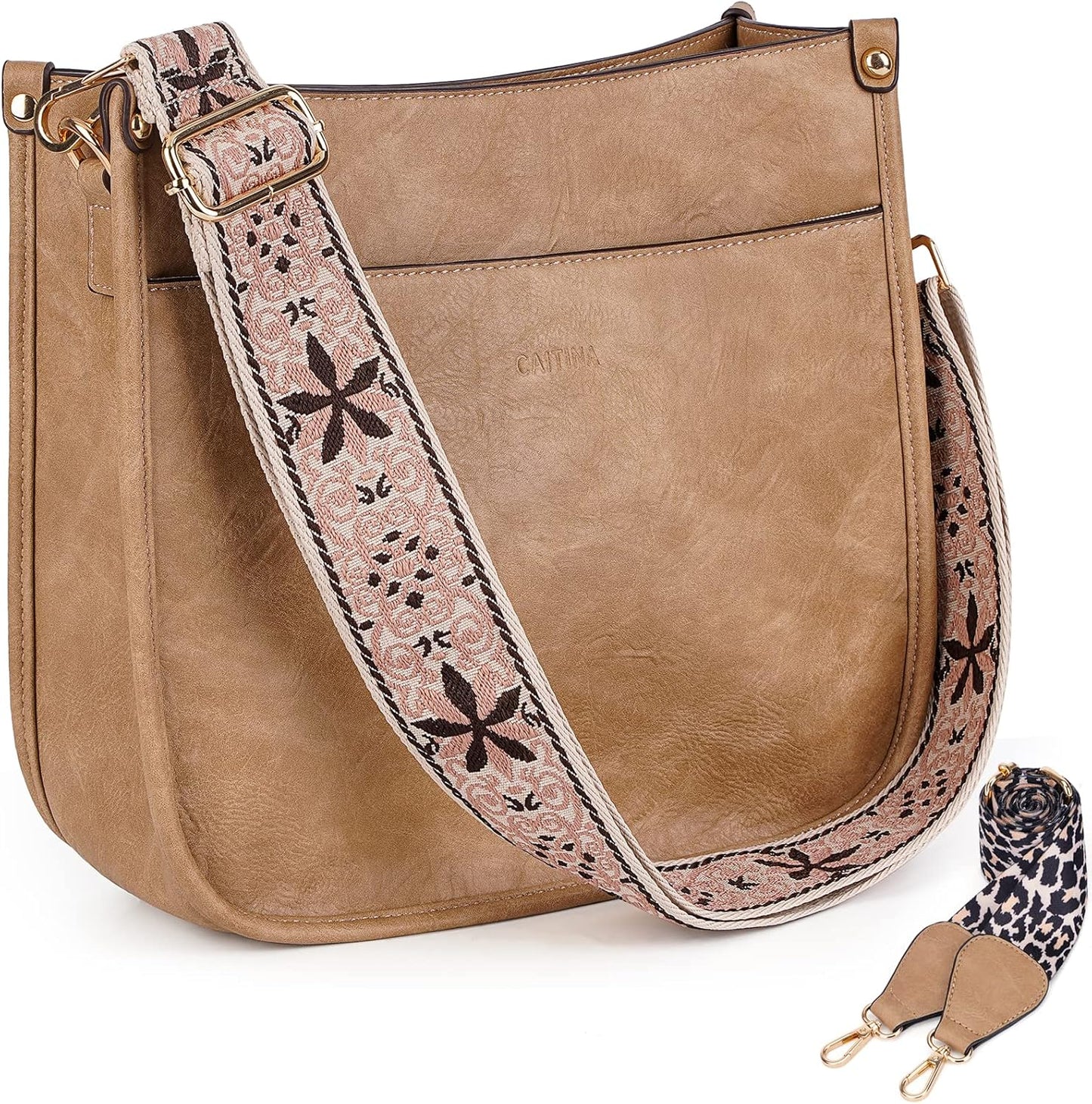 Trendy Vegan Leather Crossbody Bag for Women with Adjustable Straps