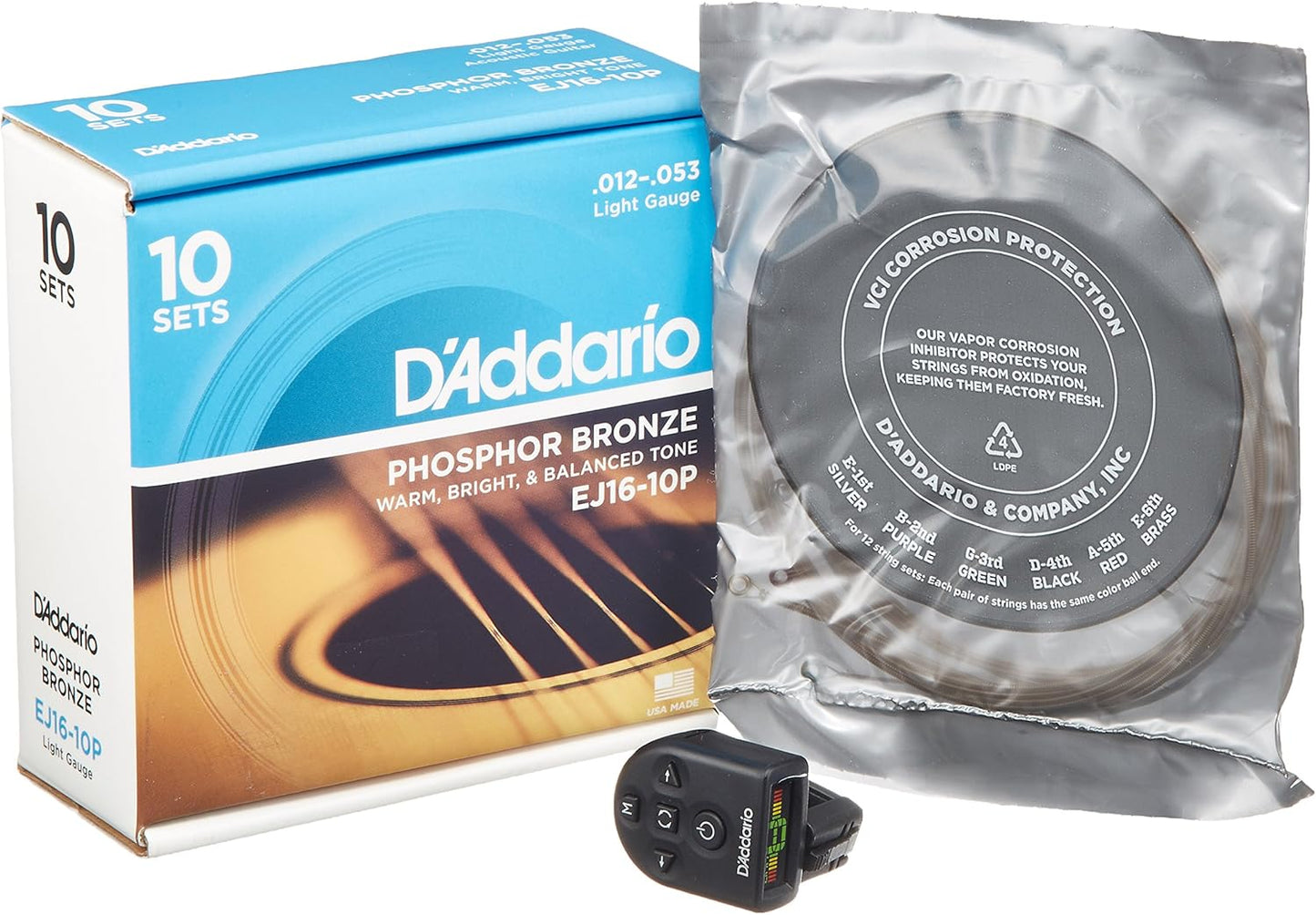 D'Addario EJ16 Acoustic Guitar Strings 10 Pack for Musicians