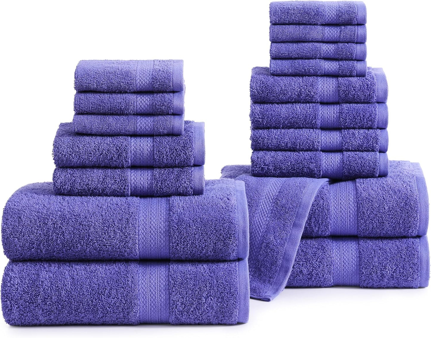 Premium Large Bath Towels Set - Soft & Absorbent 18 Pcs