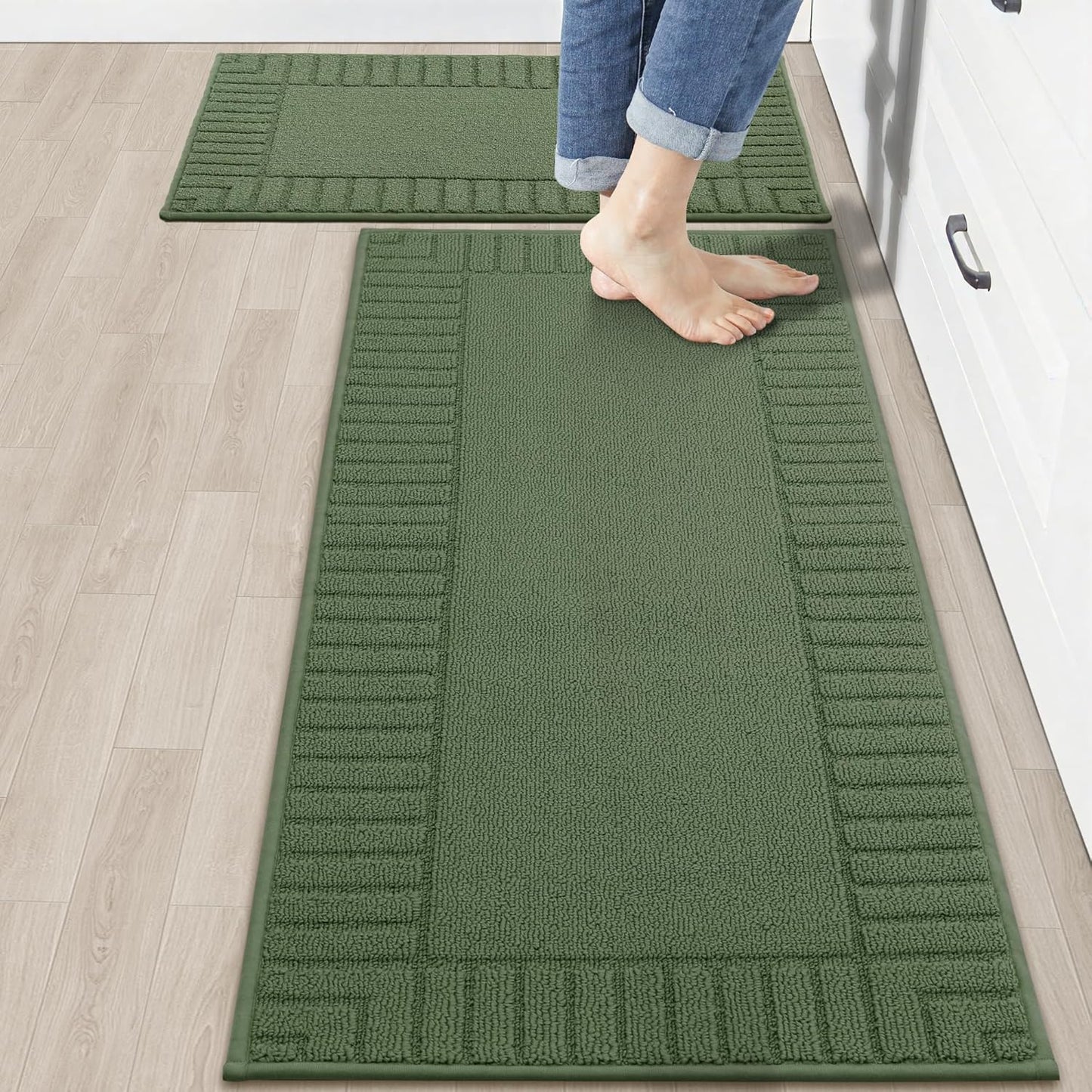 Non Slip Kitchen Rugs Set - Durable and Machine Washable Mats