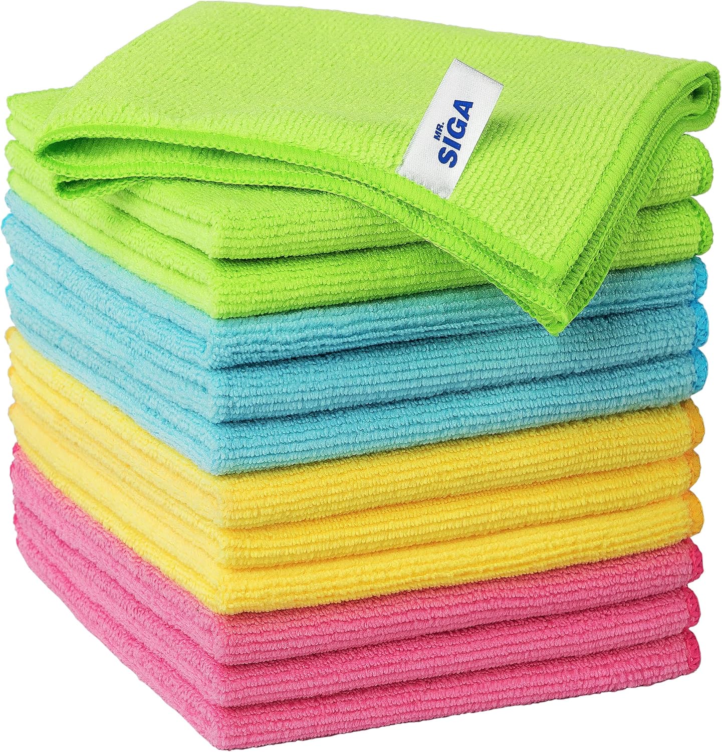 12 Pack MR.SIGA Microfiber Cleaning Cloths - Superior Cleaning Power!