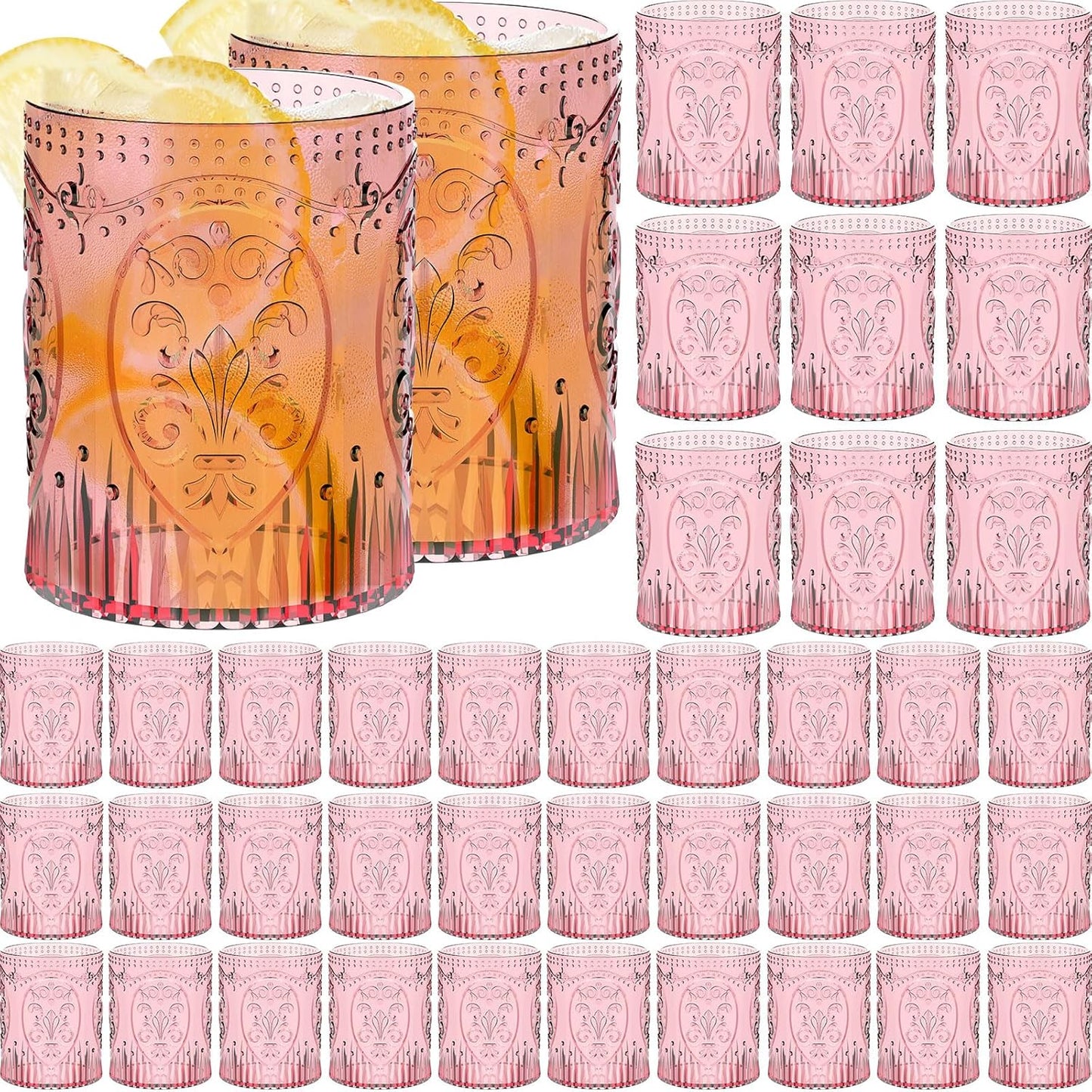 Plastic Vintage Drinking Glasses for Elegant Events and Parties