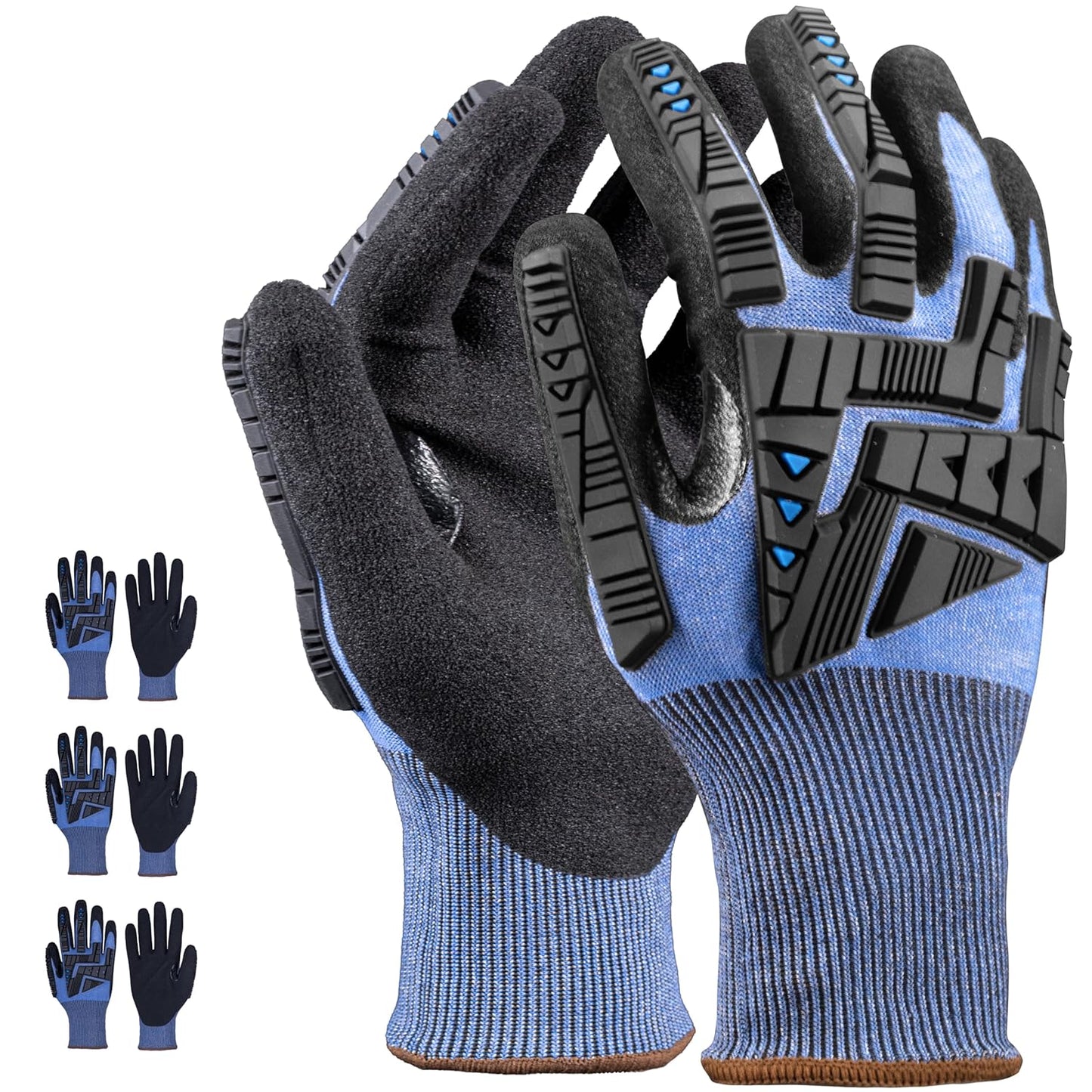 3 Pairs Holmes A6 Cut-Resistant Work Gloves, Size Small