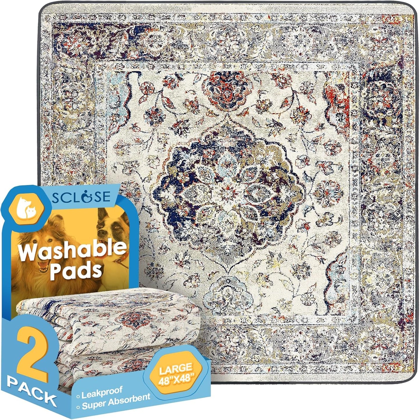Washable Pee Pads for Dogs Large 48in x 48in Reusable Pads