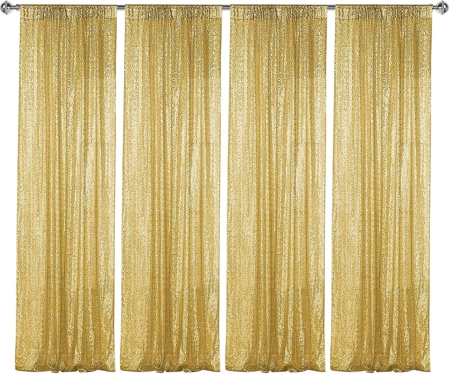 Sugargirl Gold Sequin Backdrop Curtain for Party and Wedding