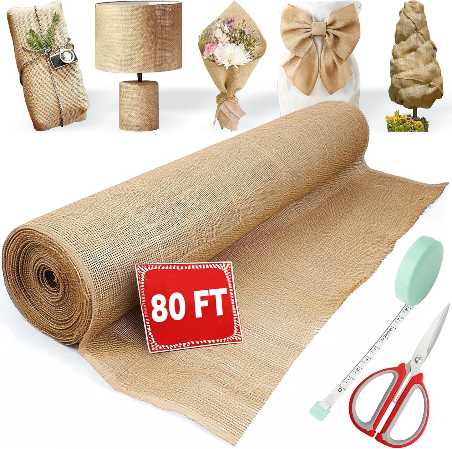 40in x 80ft Burlap Roll for Gardening, Crafts, and Decor