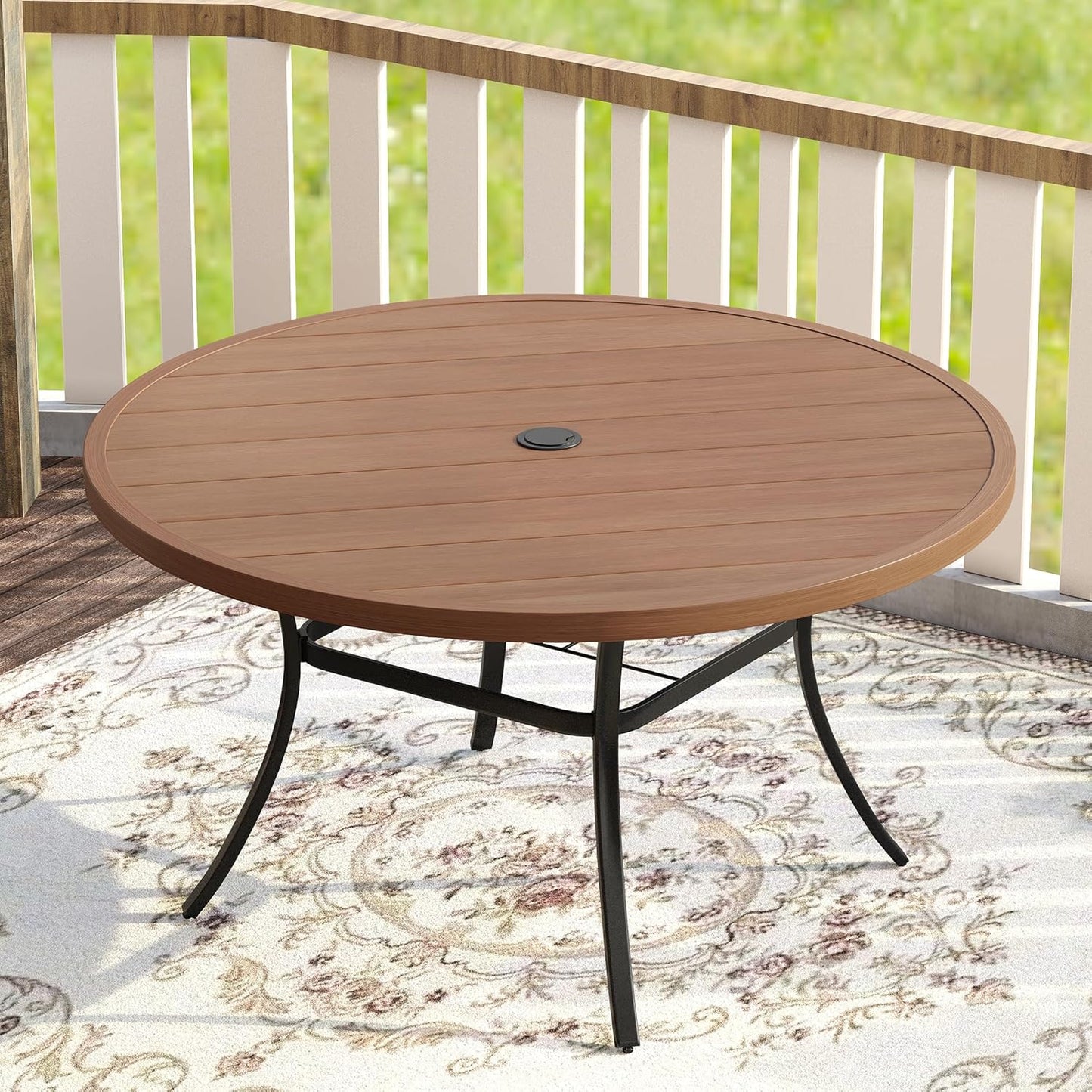 VICLLAX 53 Outdoor Round Patio Table for Lawn and Garden