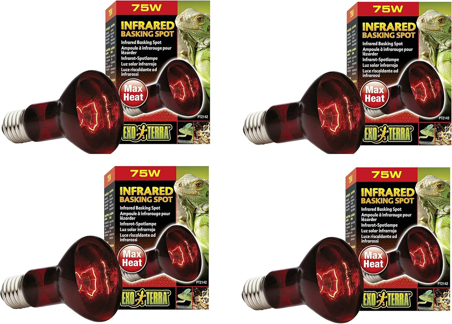 Exo Terra Infrared Spot Lamp 4-Pack - Precise Heat Source