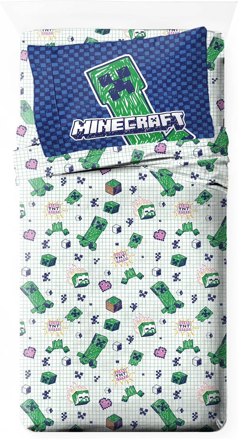 Minecraft Kids Sheet Set - Ultra-Soft Bedding for Twin Beds