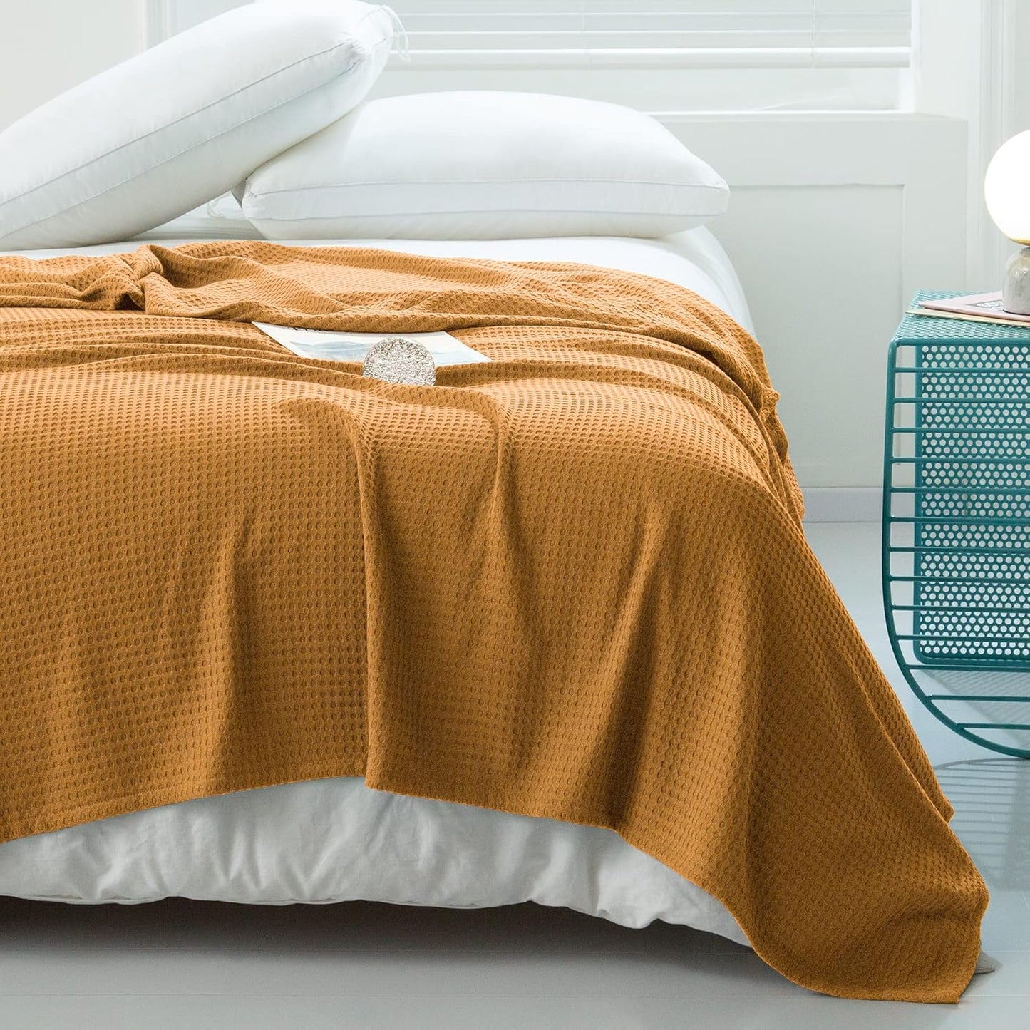 Cooling Waffle Blanket King Size for Hot Sleepers by AmyHomie
