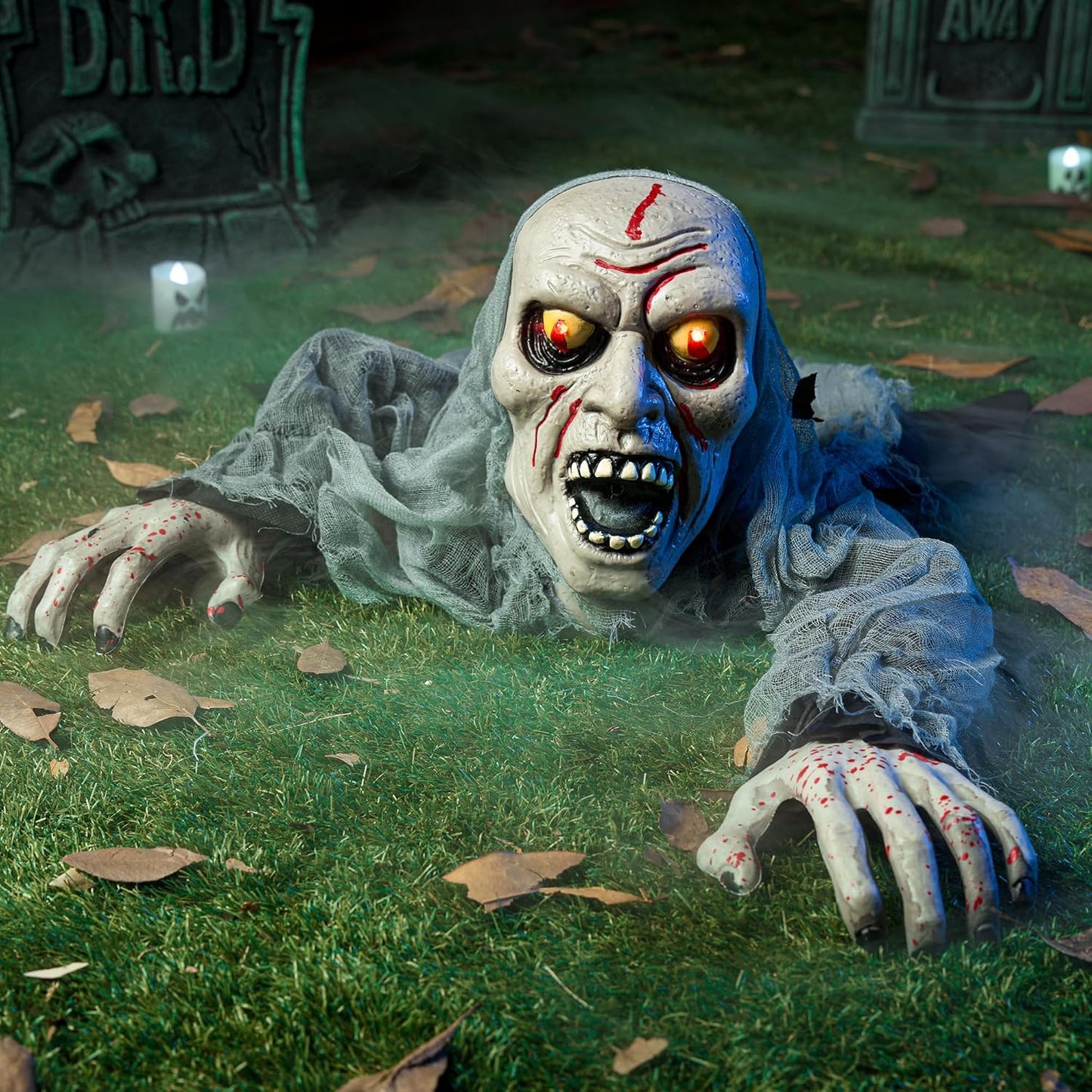 Light-Up Zombie Groundbreaker for Spooky Halloween Decor