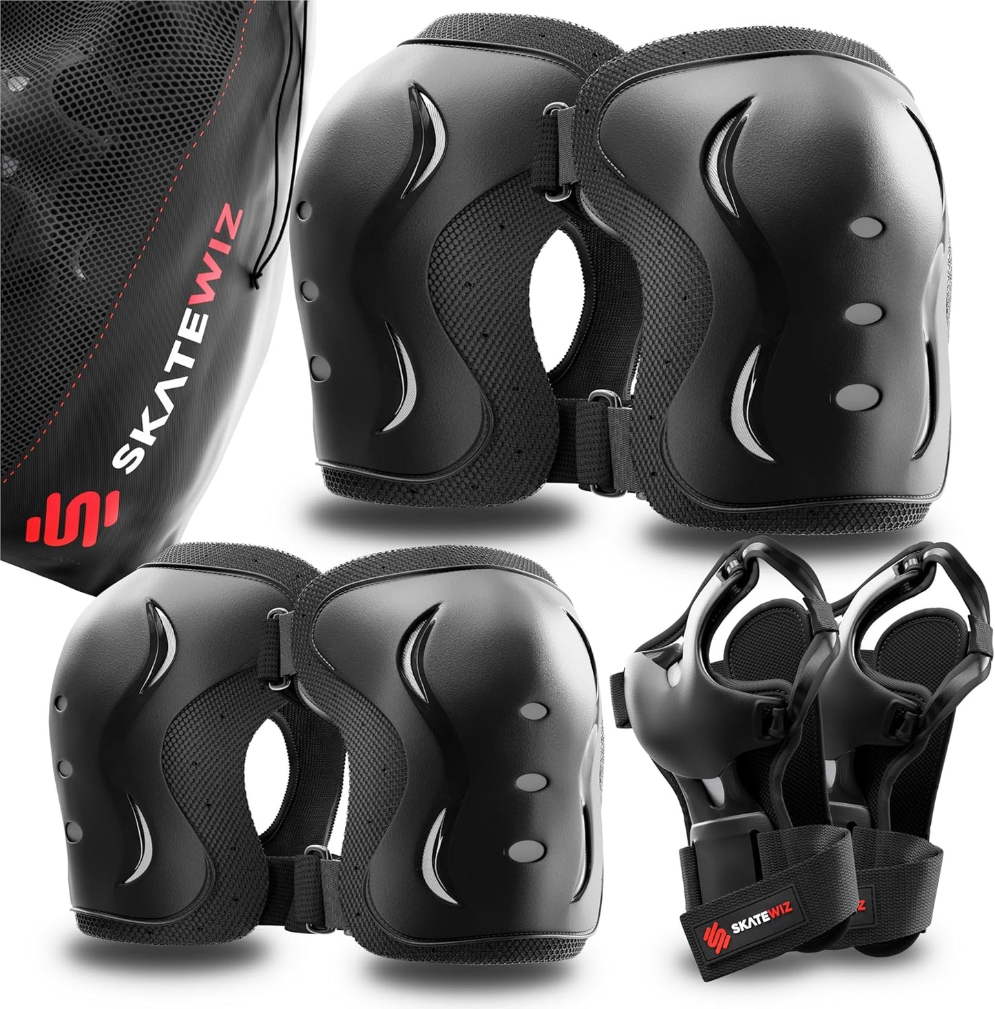 Skating Protective Gear for Adults & Kids - 6pc Set for Safety