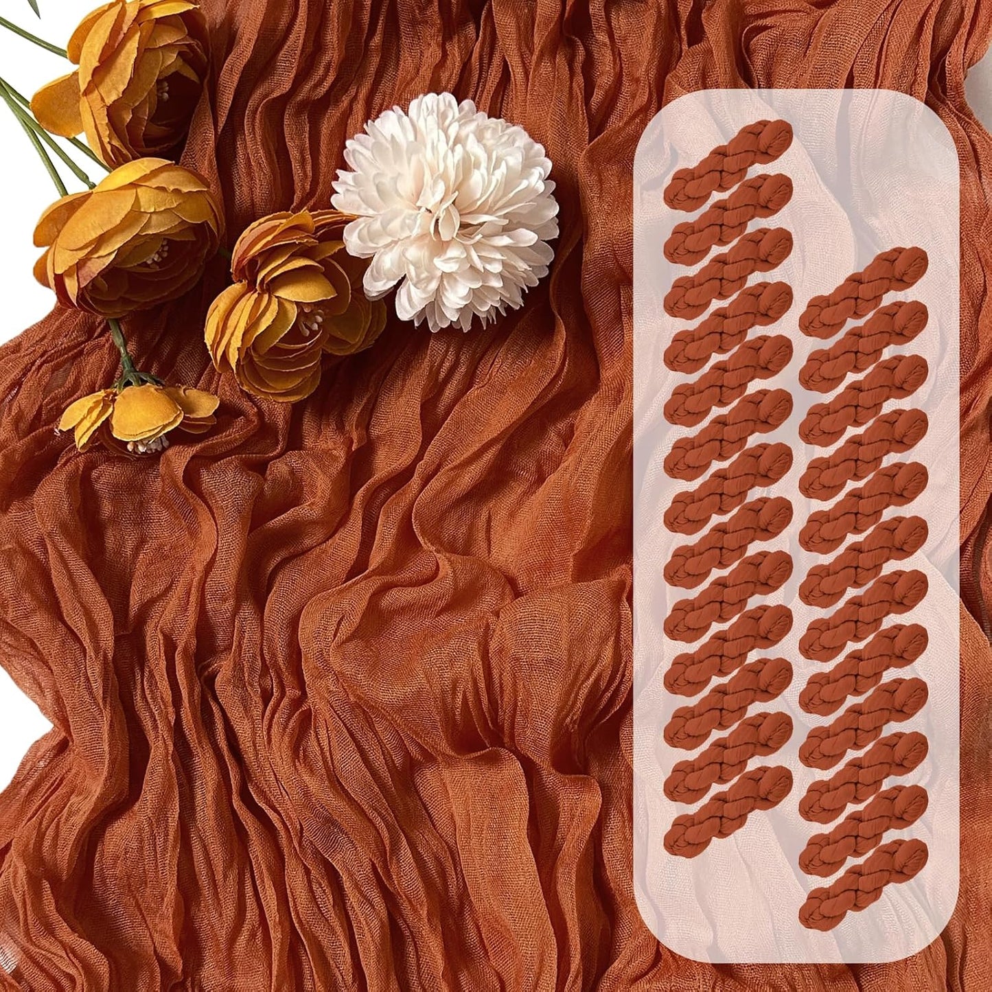 25 Pack Terracotta Cheesecloth Table Runner for Elegant Events