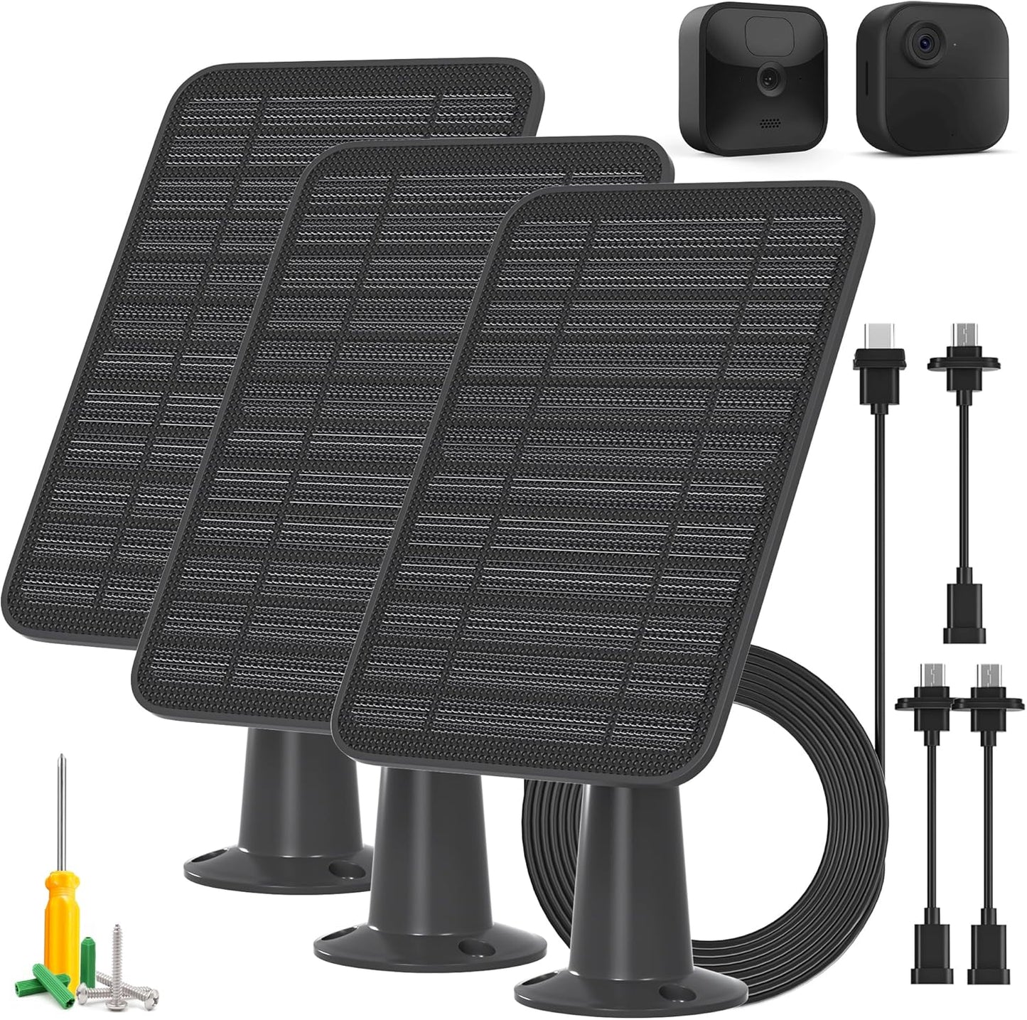 5W Solar Panel Charger for Blink Outdoor Cameras - 3 Pack