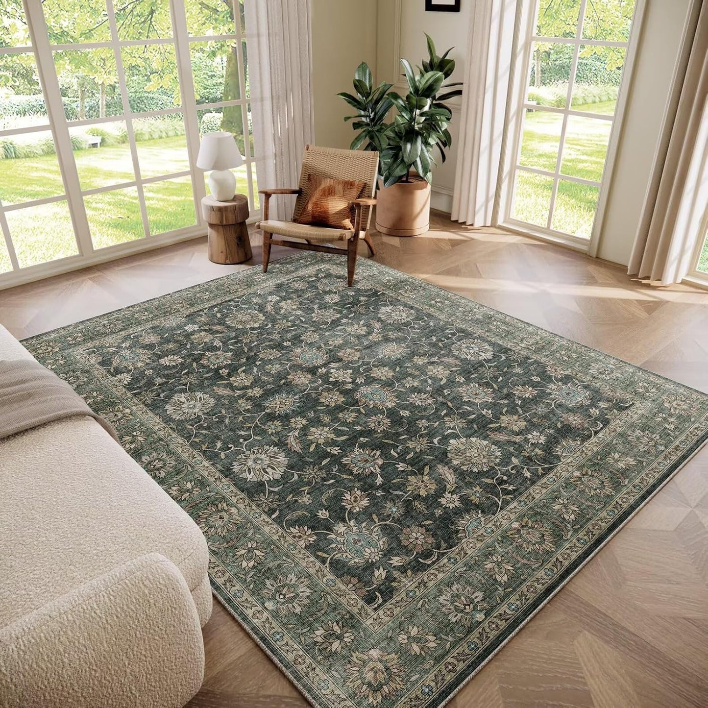 Washable 6x9 Area Rugs for Living Room with Non-Slip Backing