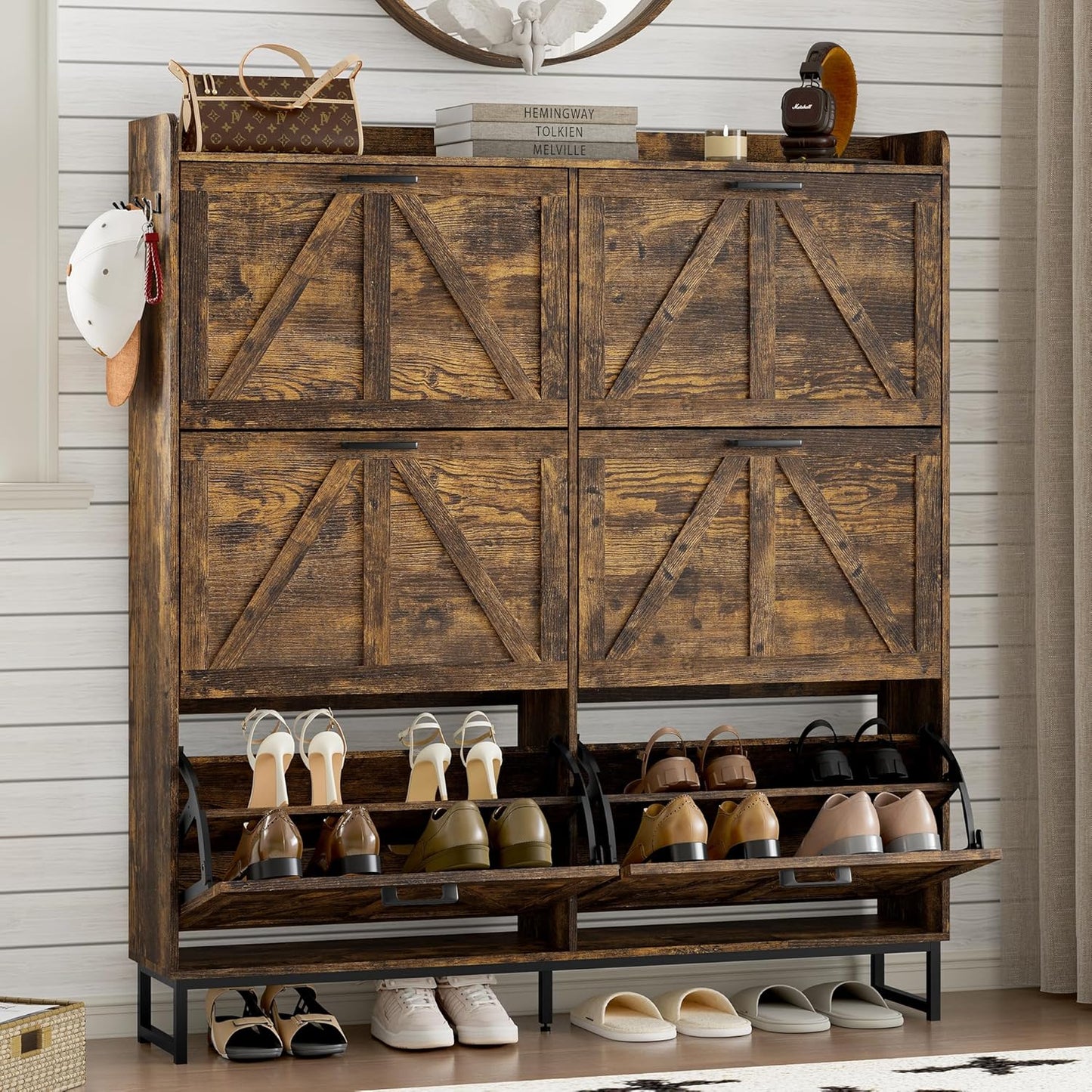 Shoe Cabinet with 6 Flip Drawers for Stylish Entryway Storage