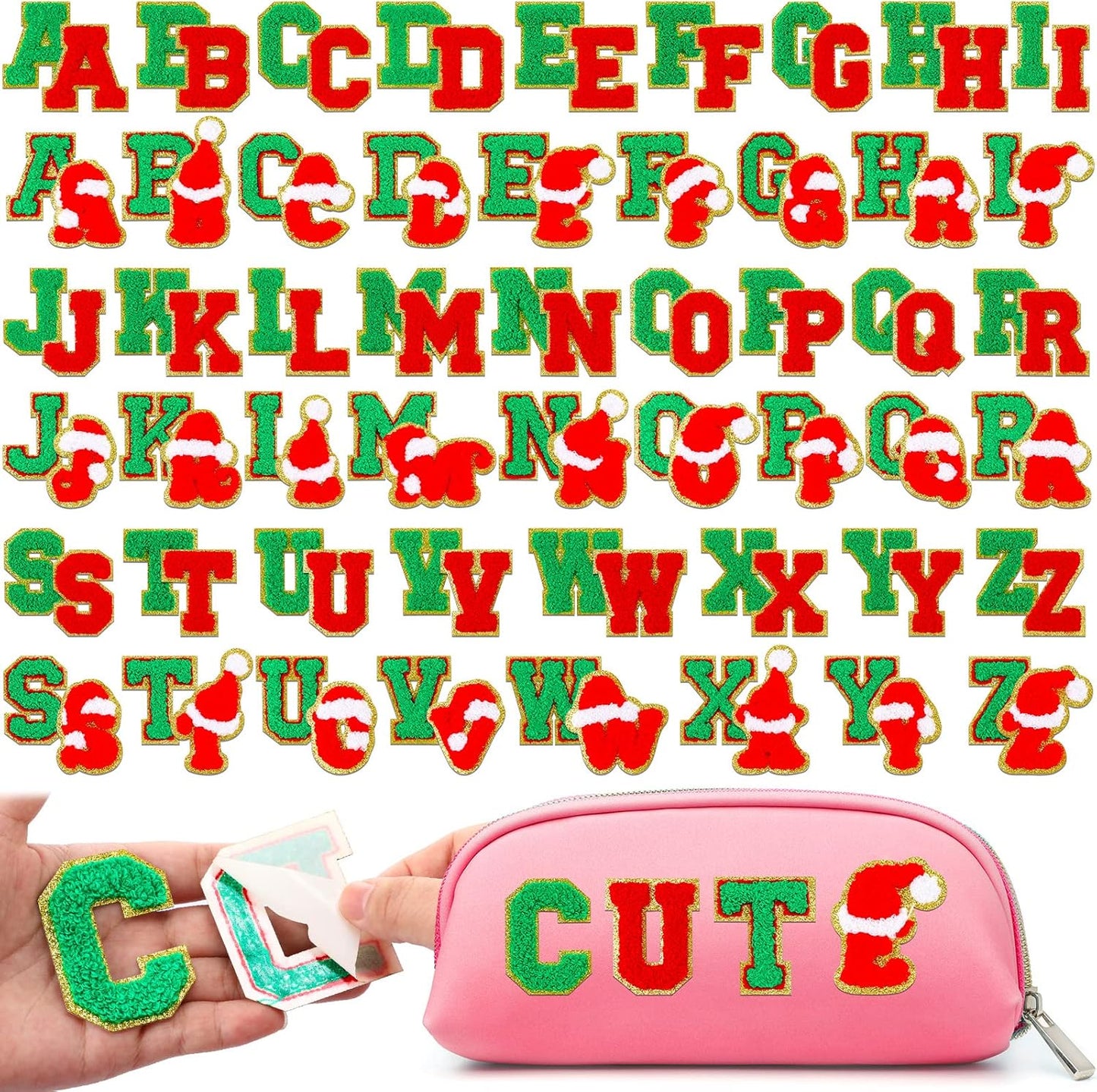 104 Pcs Self Adhesive Chenille Letter Patches for Clothing