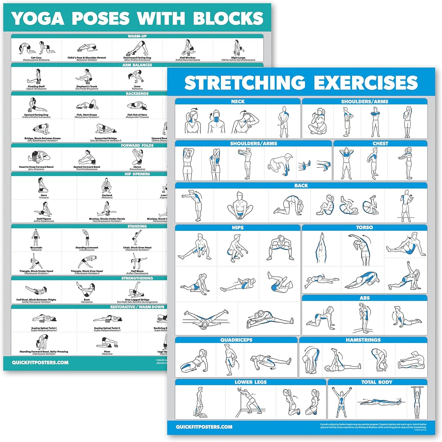 Yoga Block Set + Poses Poster - Improve Practice