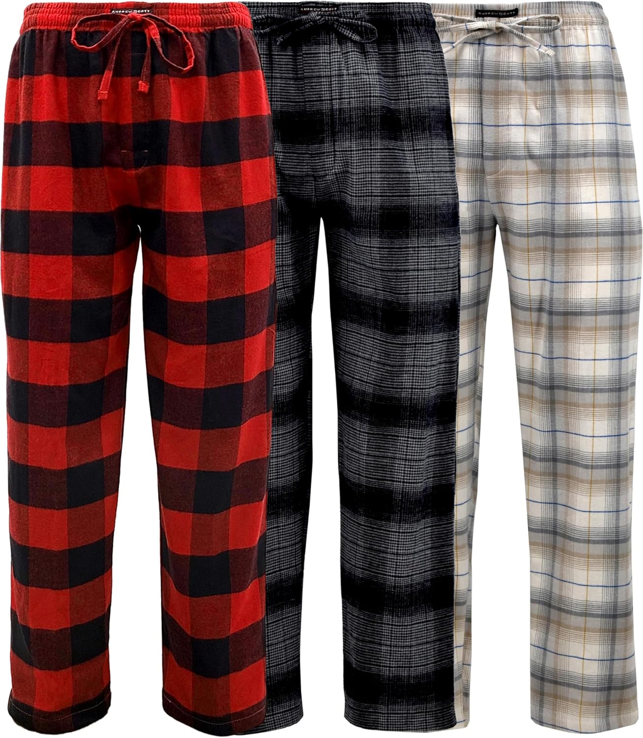 Andrew Scott Men's Cotton Flannel Fleece Pajama Lounge Pants