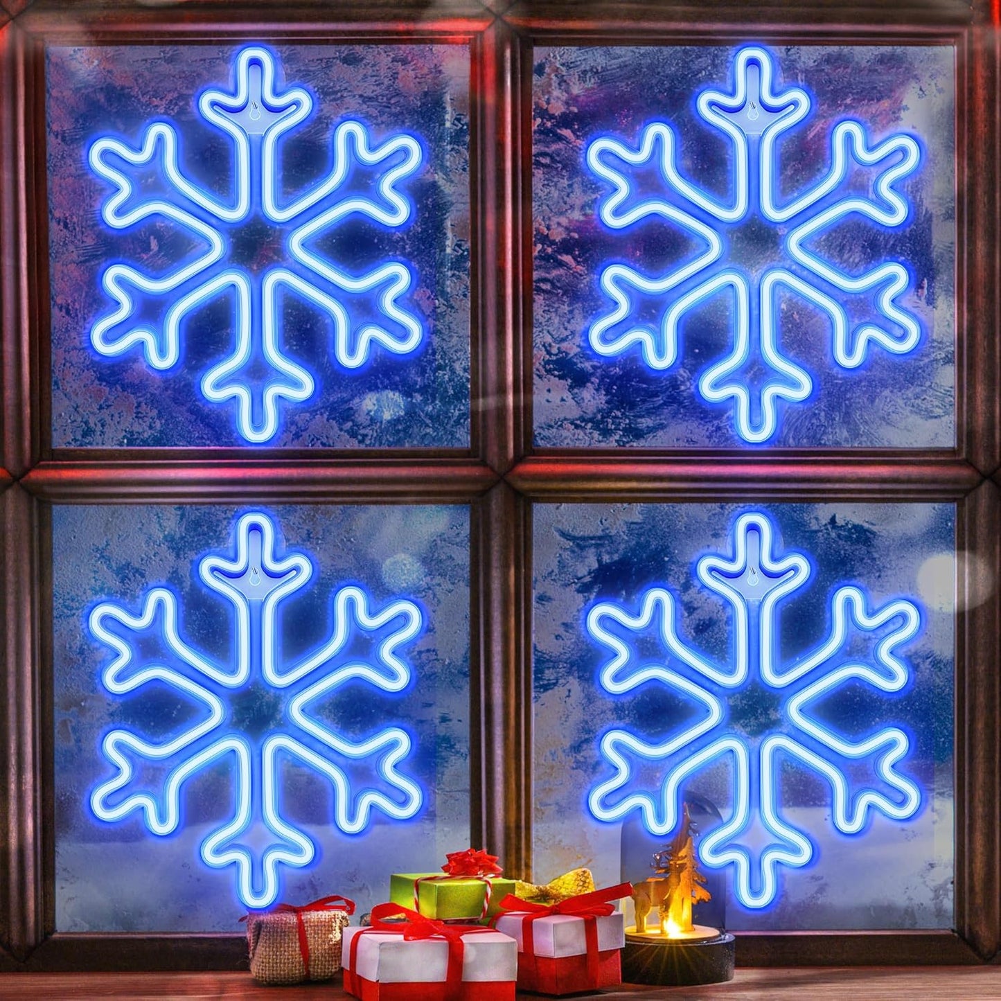Enhon Christmas Neon Snowflake Light for Festive Decor