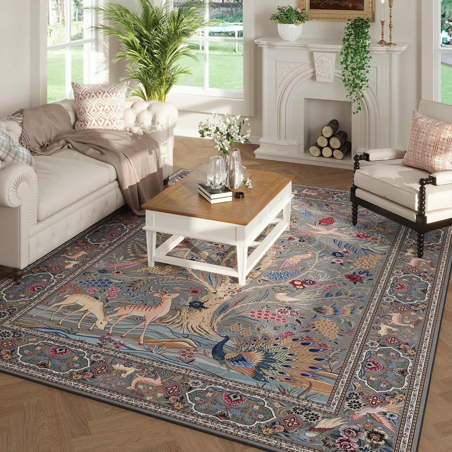 Vibrant Tree of Life Area Rug 5x7 for Living Room and Bedroom