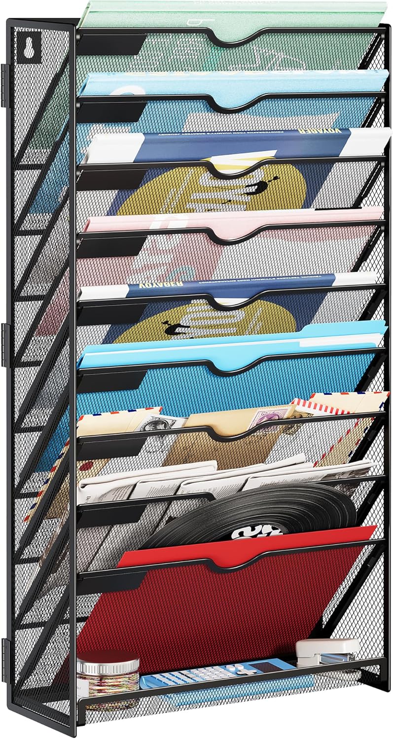 Lavatino 10-Tier Hanging File Organizer for Home and Office