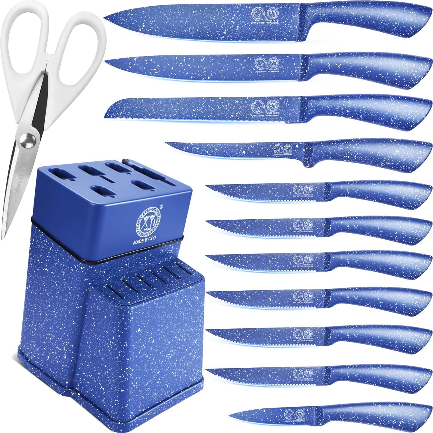 XYJ Kitchen Knife Block Set - Professional Japanese Chef Knives