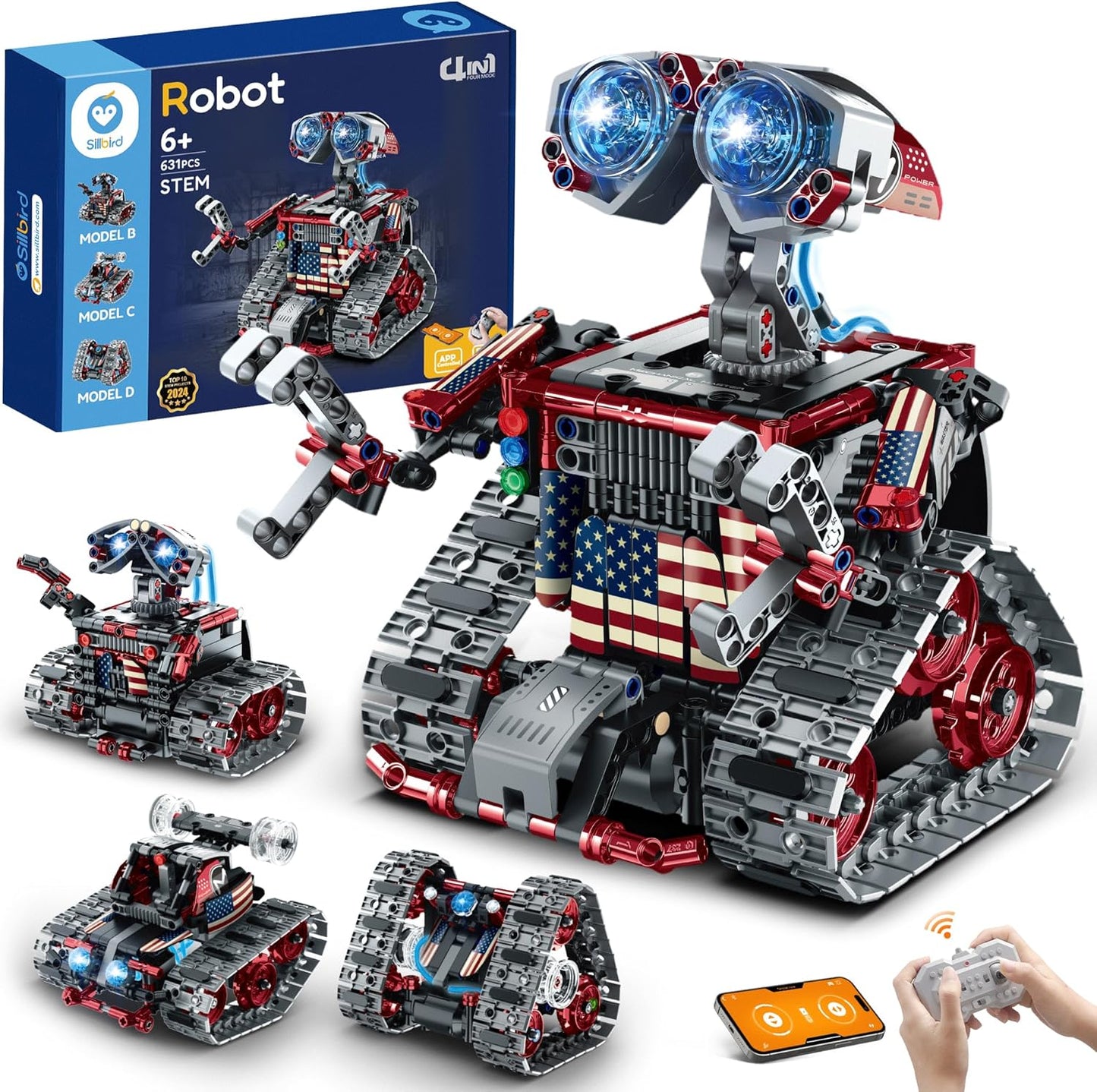 Sillbird Robot Building Kit for Kids - 4in1 STEM Racer Fun