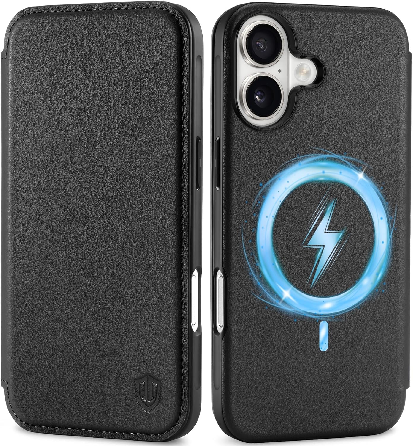 SHIELDON Slim Wallet Case for iPhone 17 - Genuine Leather Style