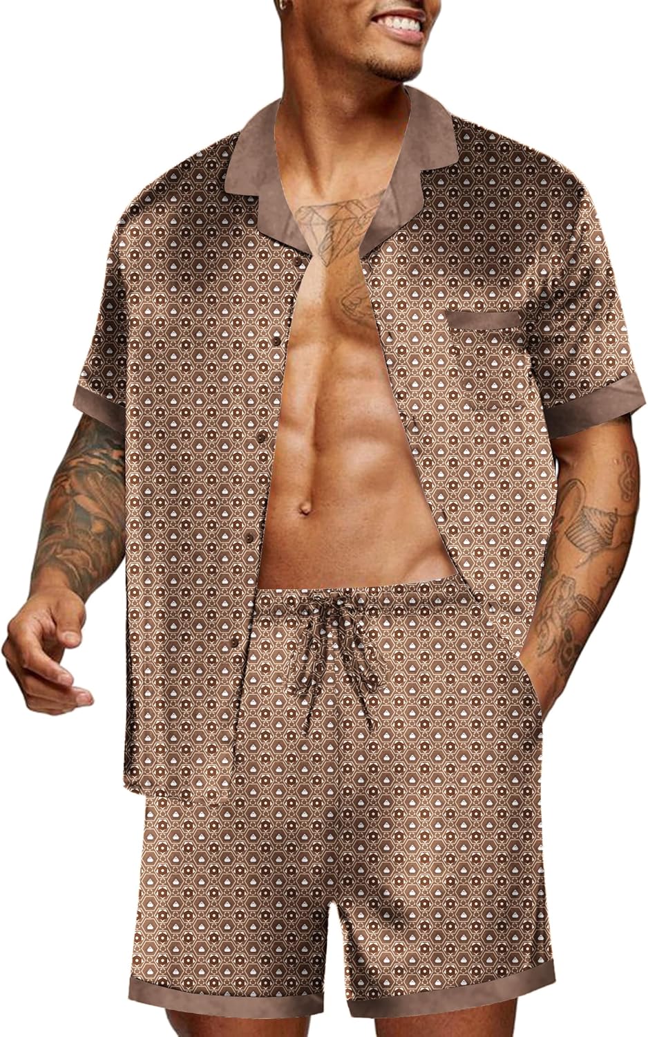 Ekouaer Men Satin Silk Pajamas Set for Ultimate Comfort