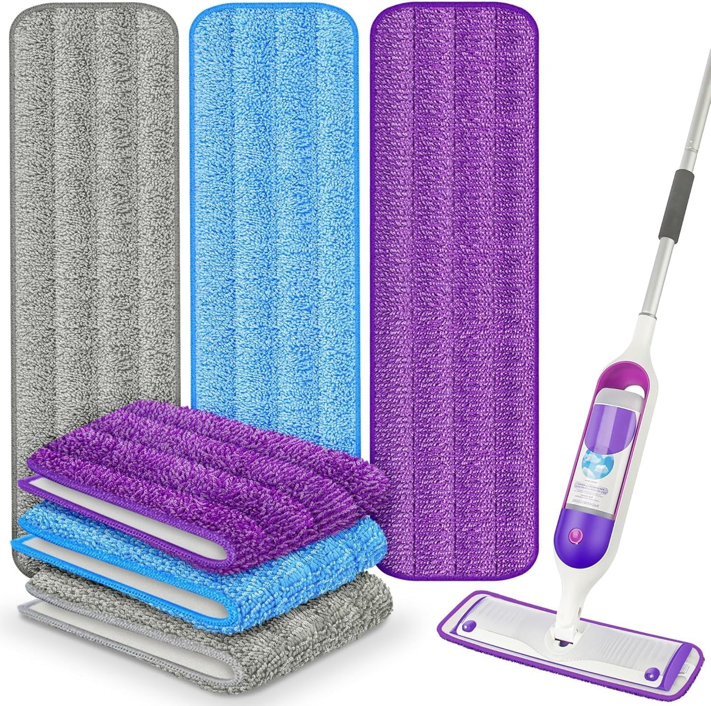 UMAYCOOL 6 Pack Swiffer-Compatible Washable Mop Pads - Highly Absorbent