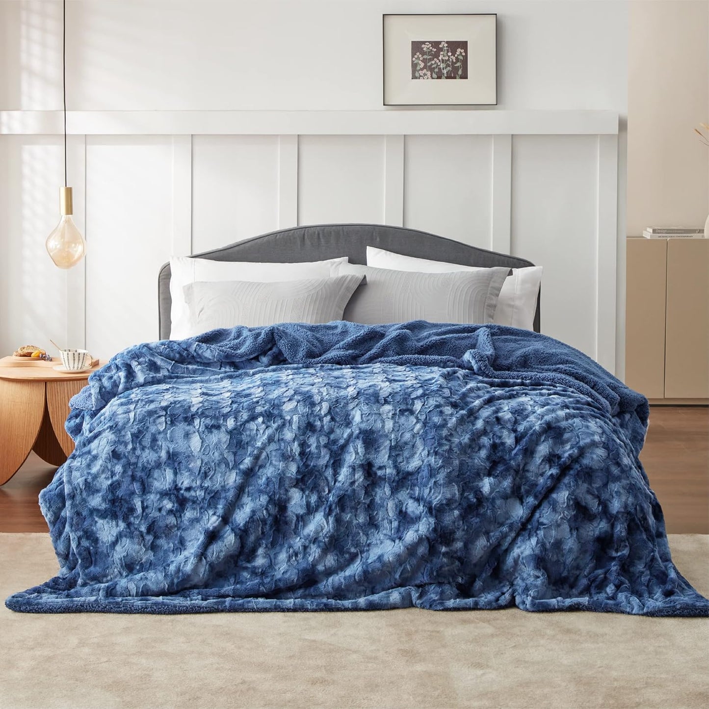 Bedsure GentleSoft Sherpa Fluffy Blanket for Cozy Warmth