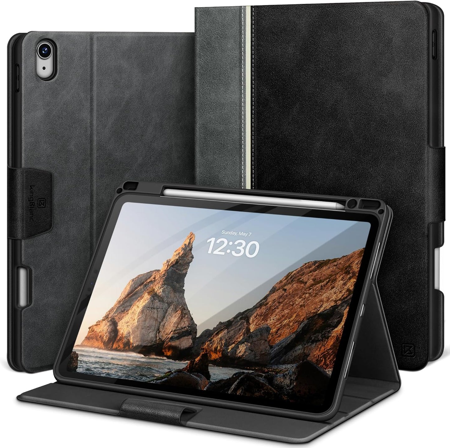 KingBlanc iPad Air 11-inch Case with Pencil Holder and Stand
