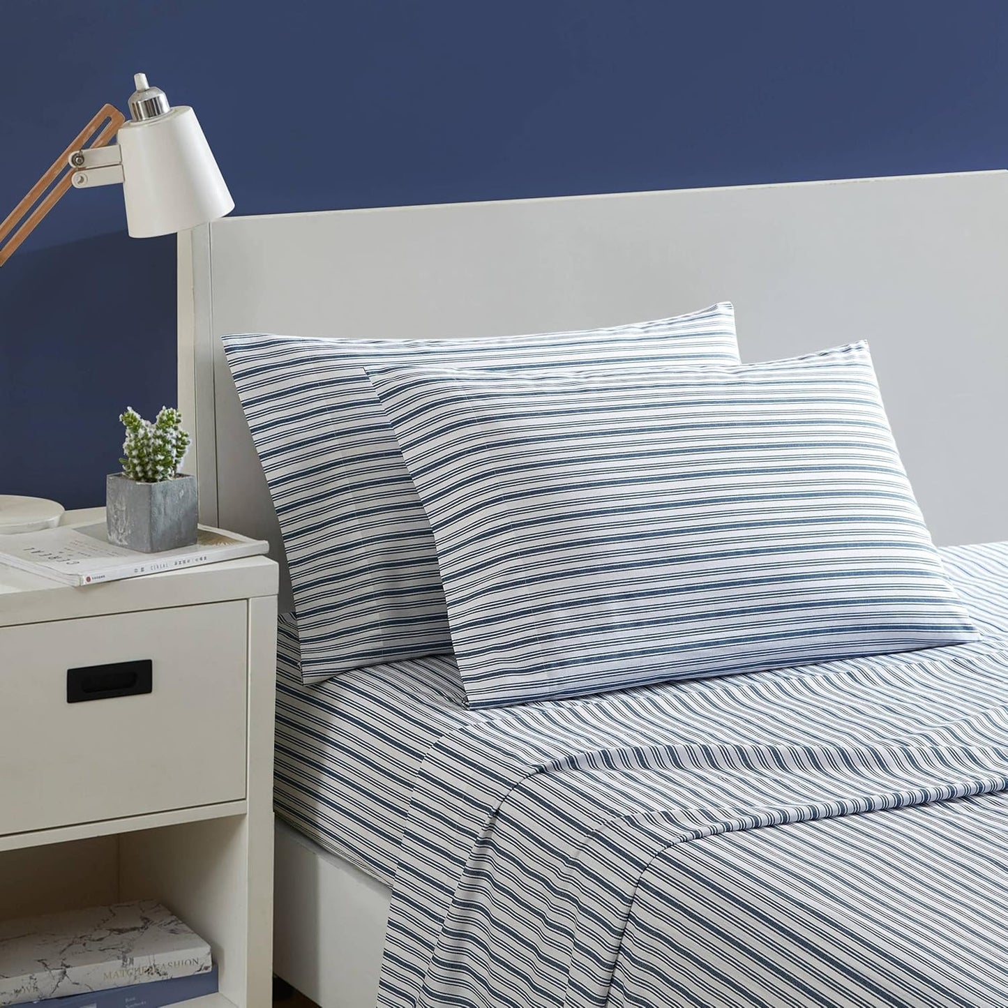 Nautica Queen Sheets Set - Crisp Cotton Percale Bedding