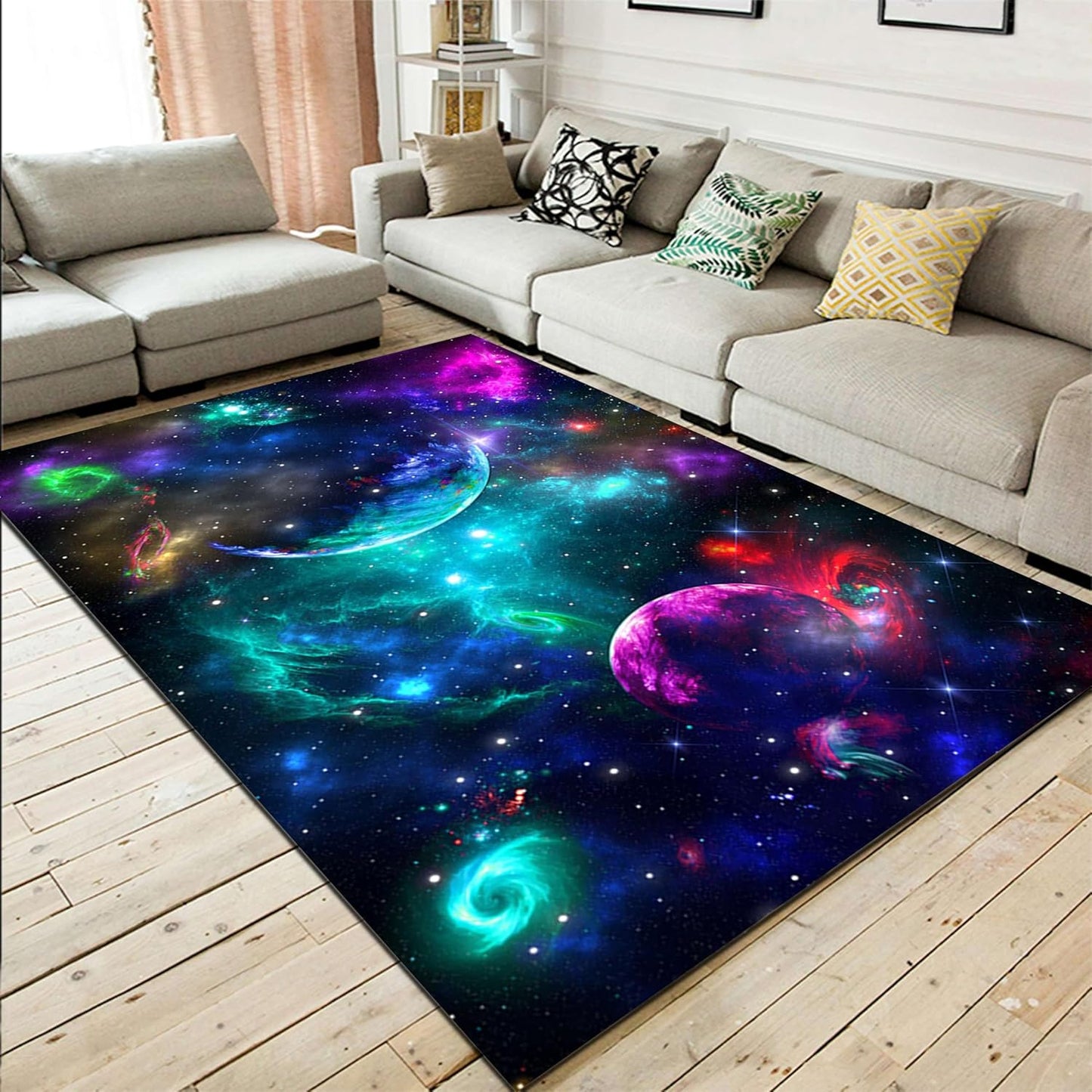 Starry Sky Luxury Rug: Non-Slip Washable Mat