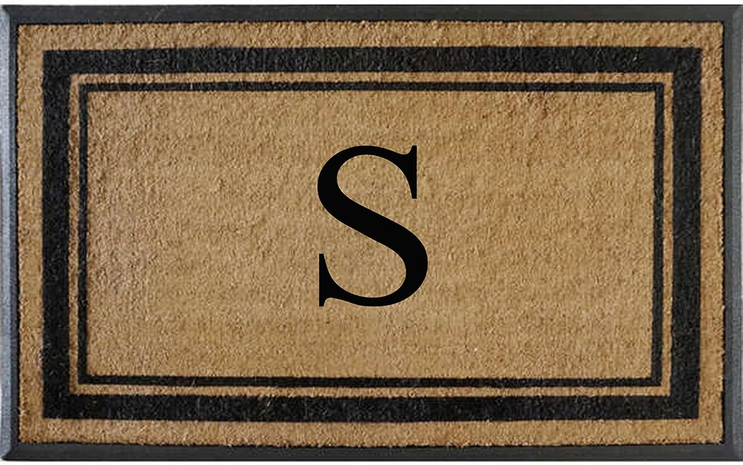 Natural Coir Monogrammed Doormat for Outdoor Use, 30x48 in