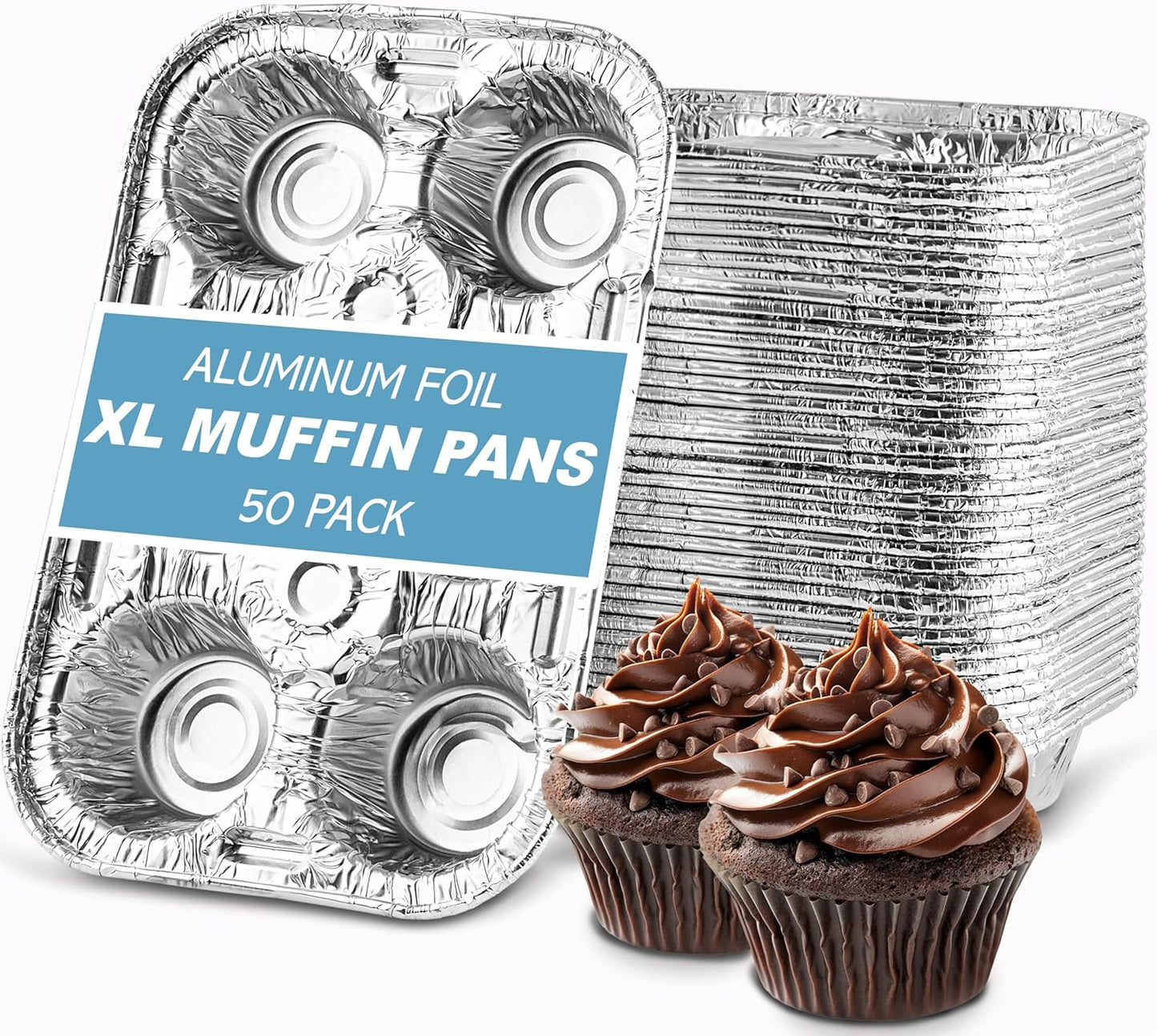 PLASTICPRO Aluminum Foil Muffin Pans for Easy Baking