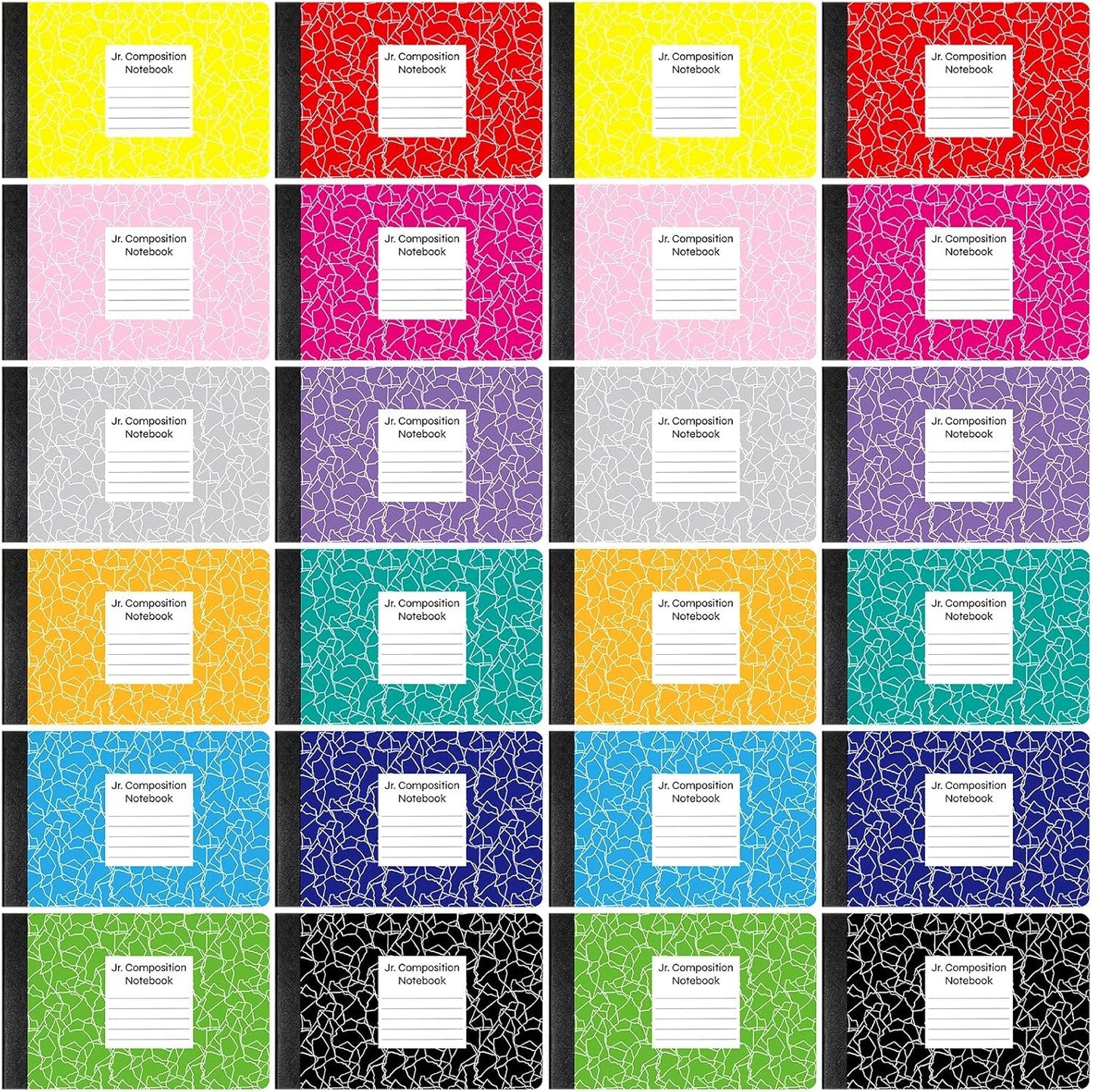 Mini Marble Composition Notebooks - Pack of 24 - Wide Ruled - Assorted Colors