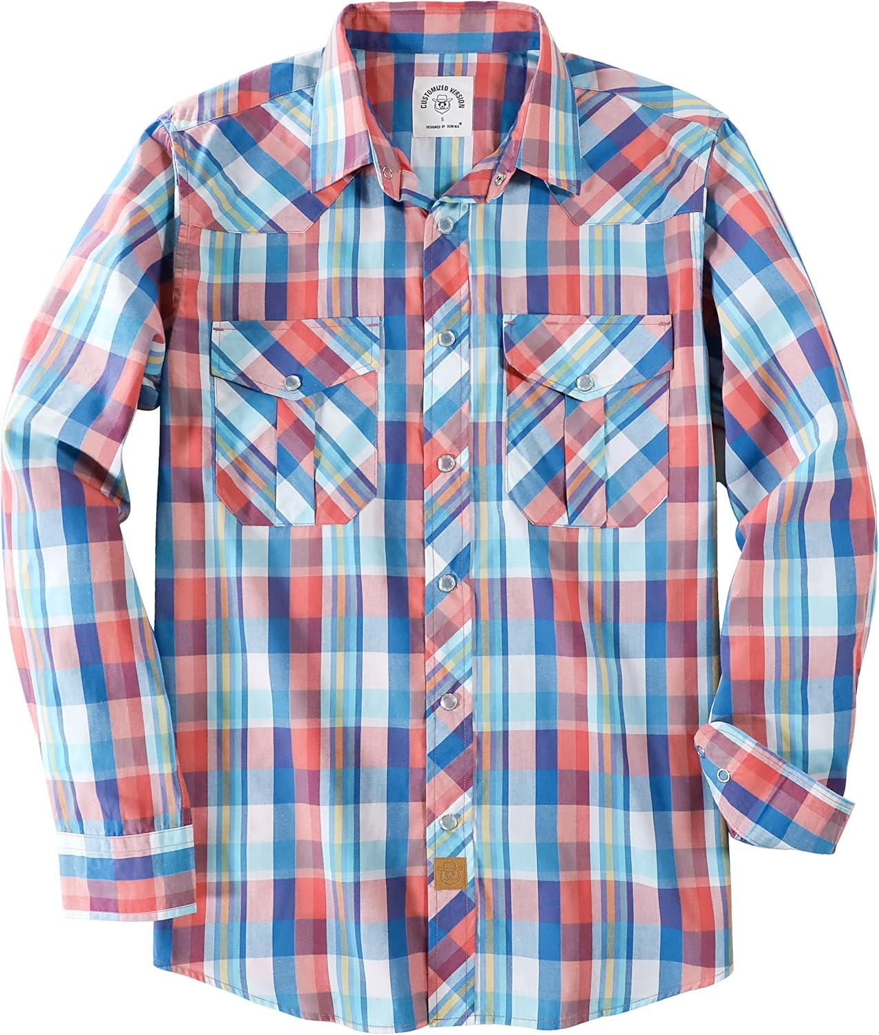 Dubinik Pearl Snap Shirts for Men: Vintage Casual Plaid Style