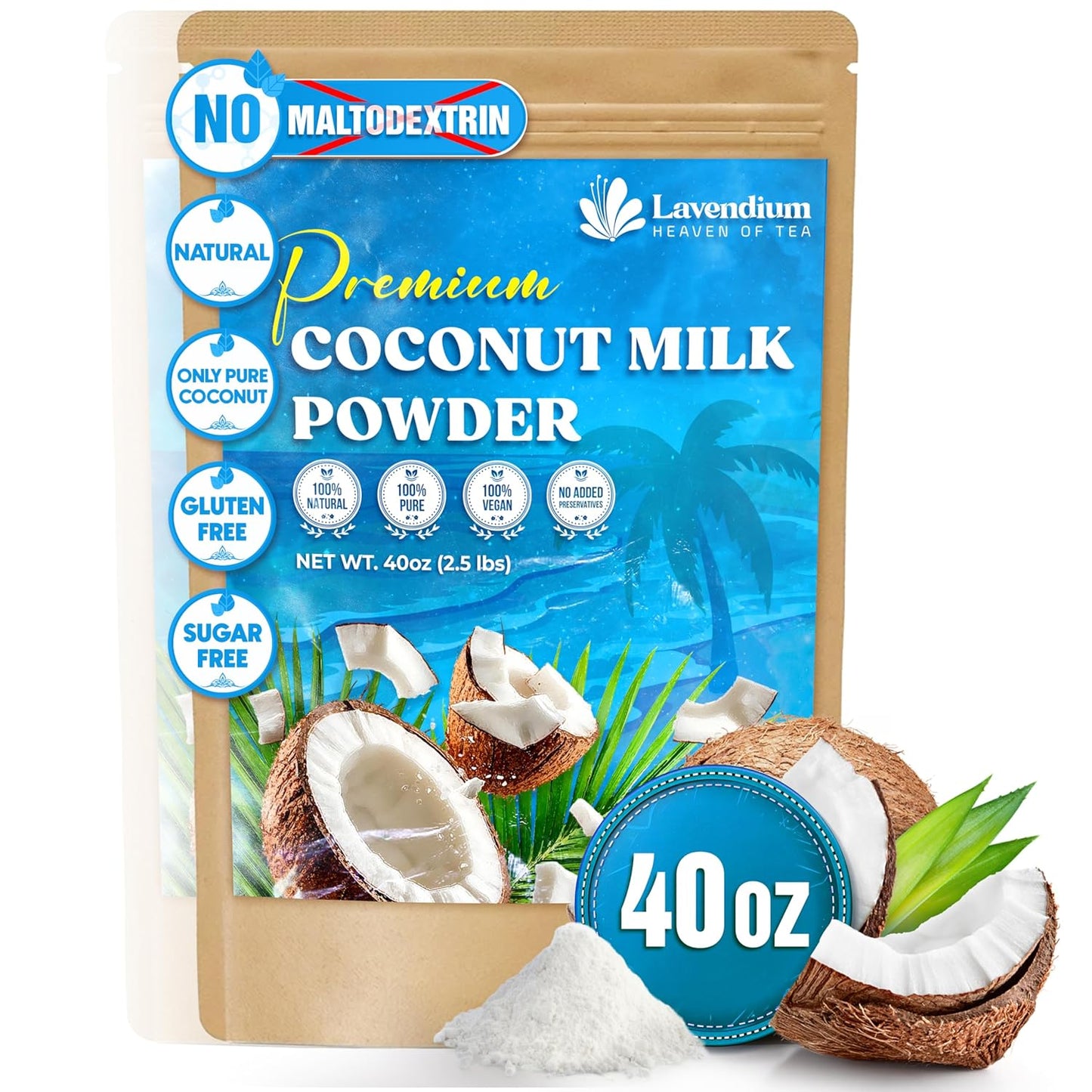 Coconut Milk Powder 40oz Natural Creamy Alternative for Recipes
