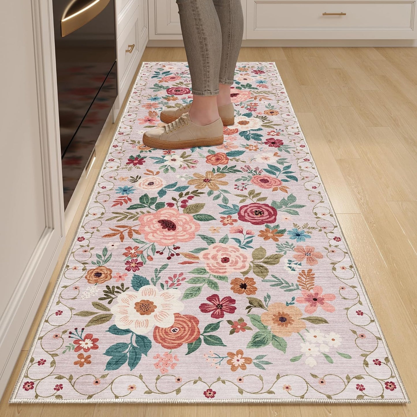 DUKINO 2x6 Runner Rug for Hallway with Non Slip Backing