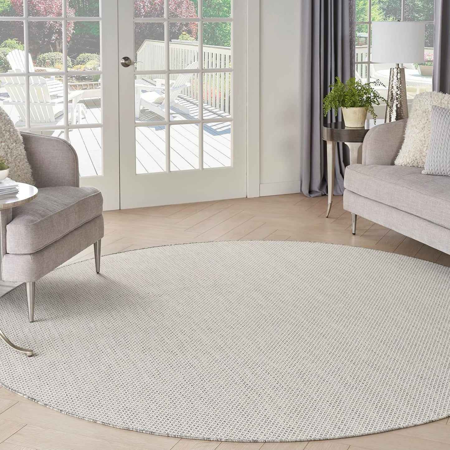 Nourison Home Courtyard 6ft Round Area Rug for Indoor/Outdoor Use
